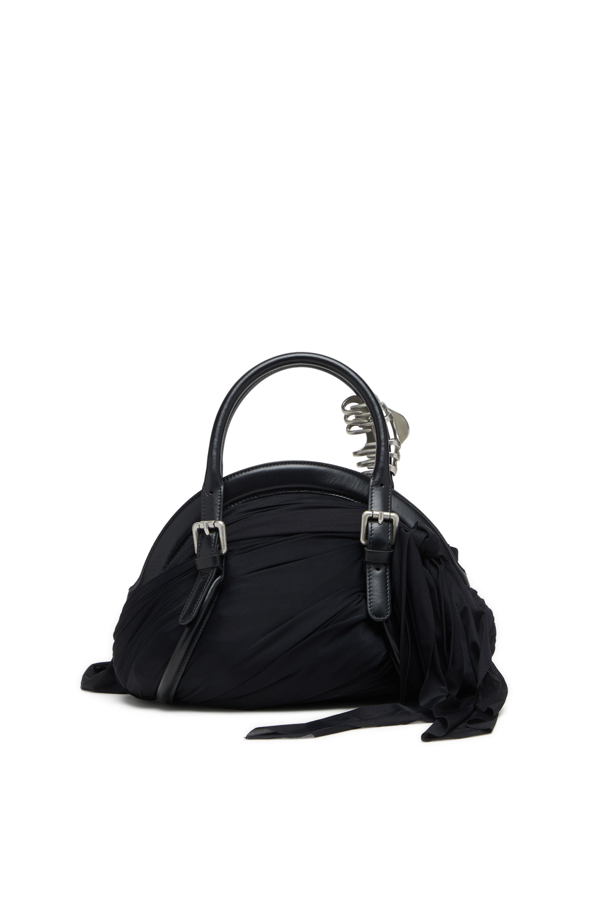 Diesel - TRASH-D TOP HANDLE, Female's Trash-D-Bandana handbag in jersey and leather in ブラック - 2