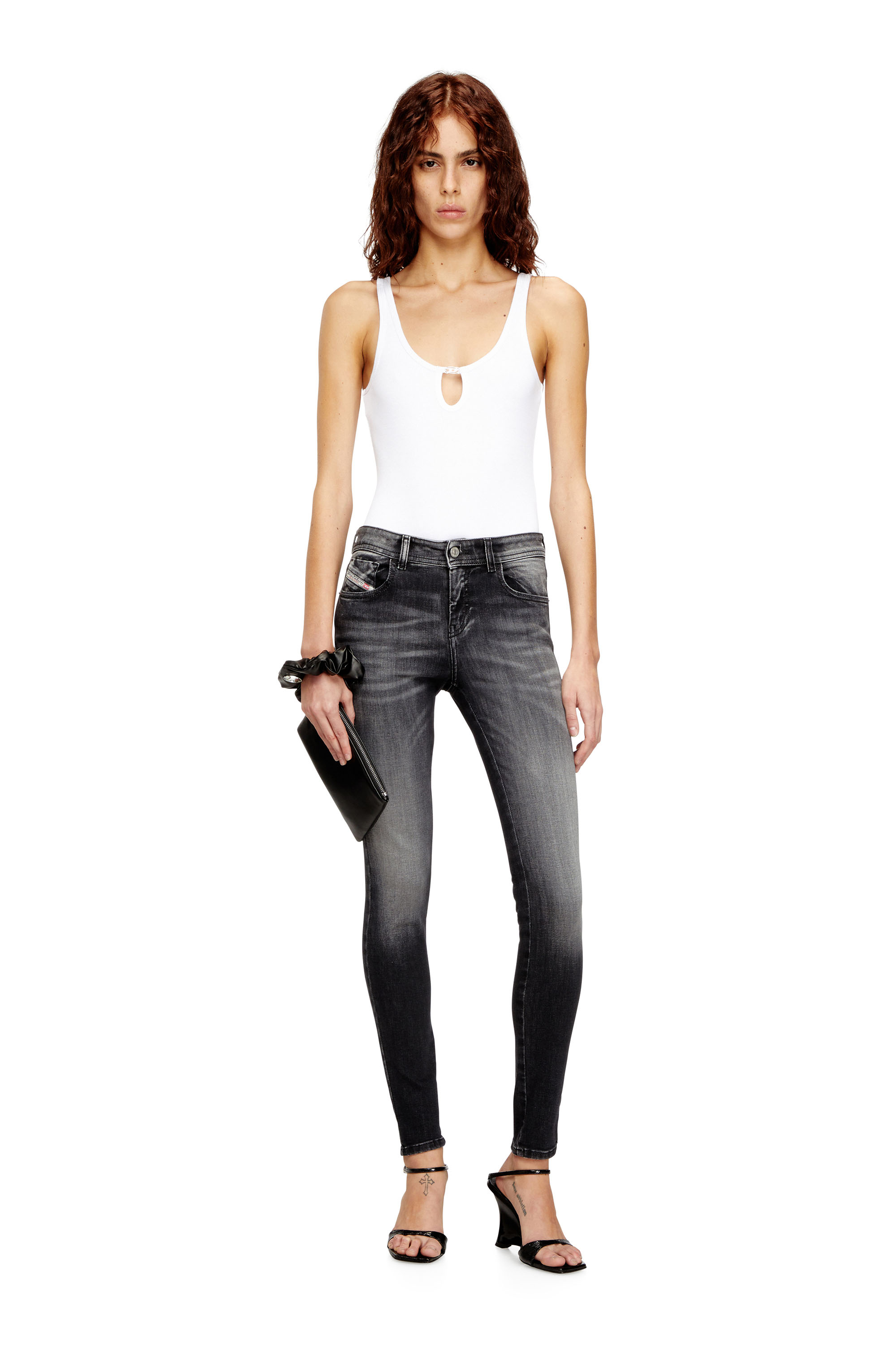 Diesel - Female's Skinny Jeans 2017 Slandy 09K97, ブラック/ダークグレー - 1