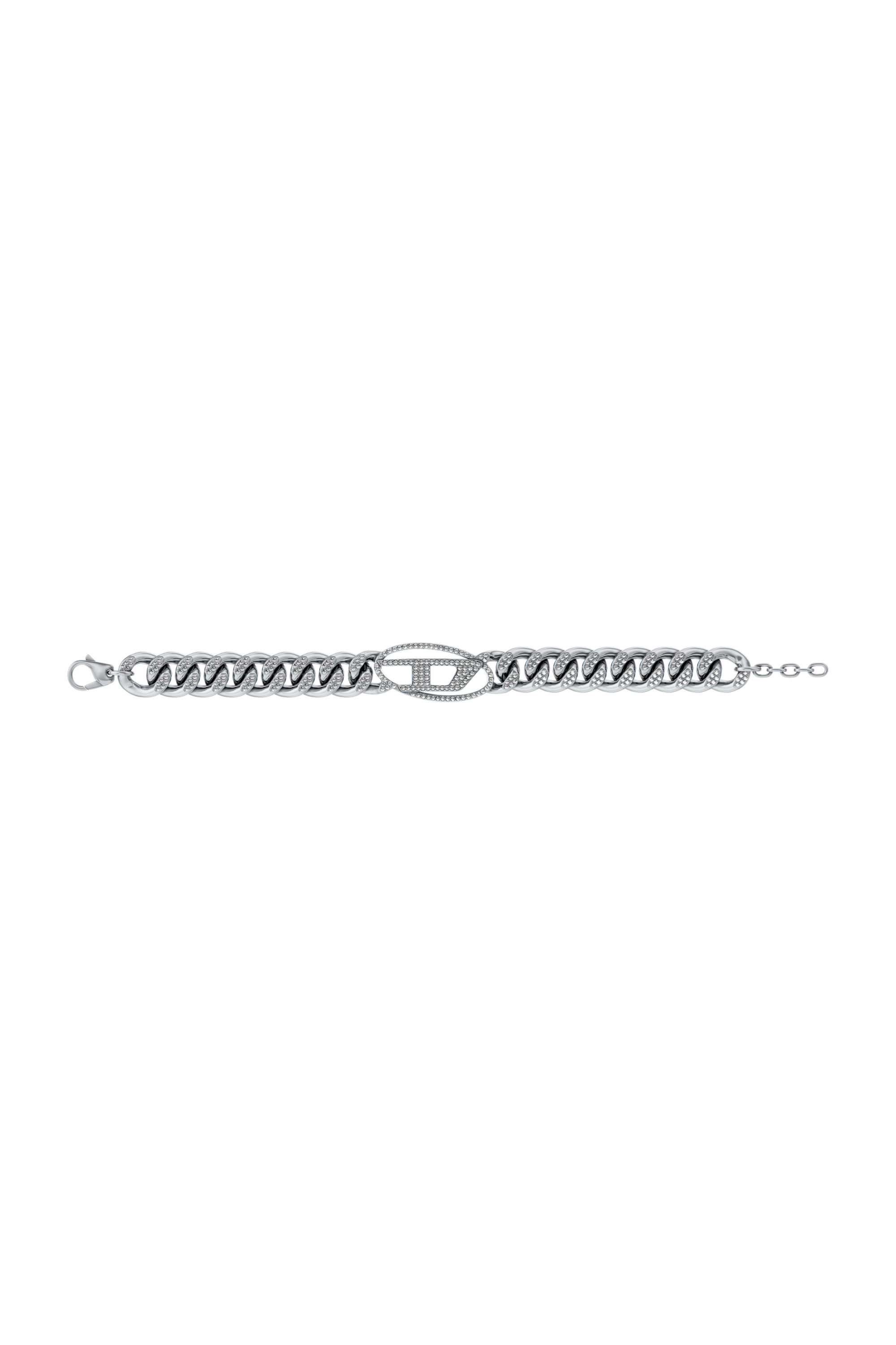Diesel - DX1707040 JEWELLERY, Unisex's Stainless steel Oval D glitz chain bracelet in シルバー - 4
