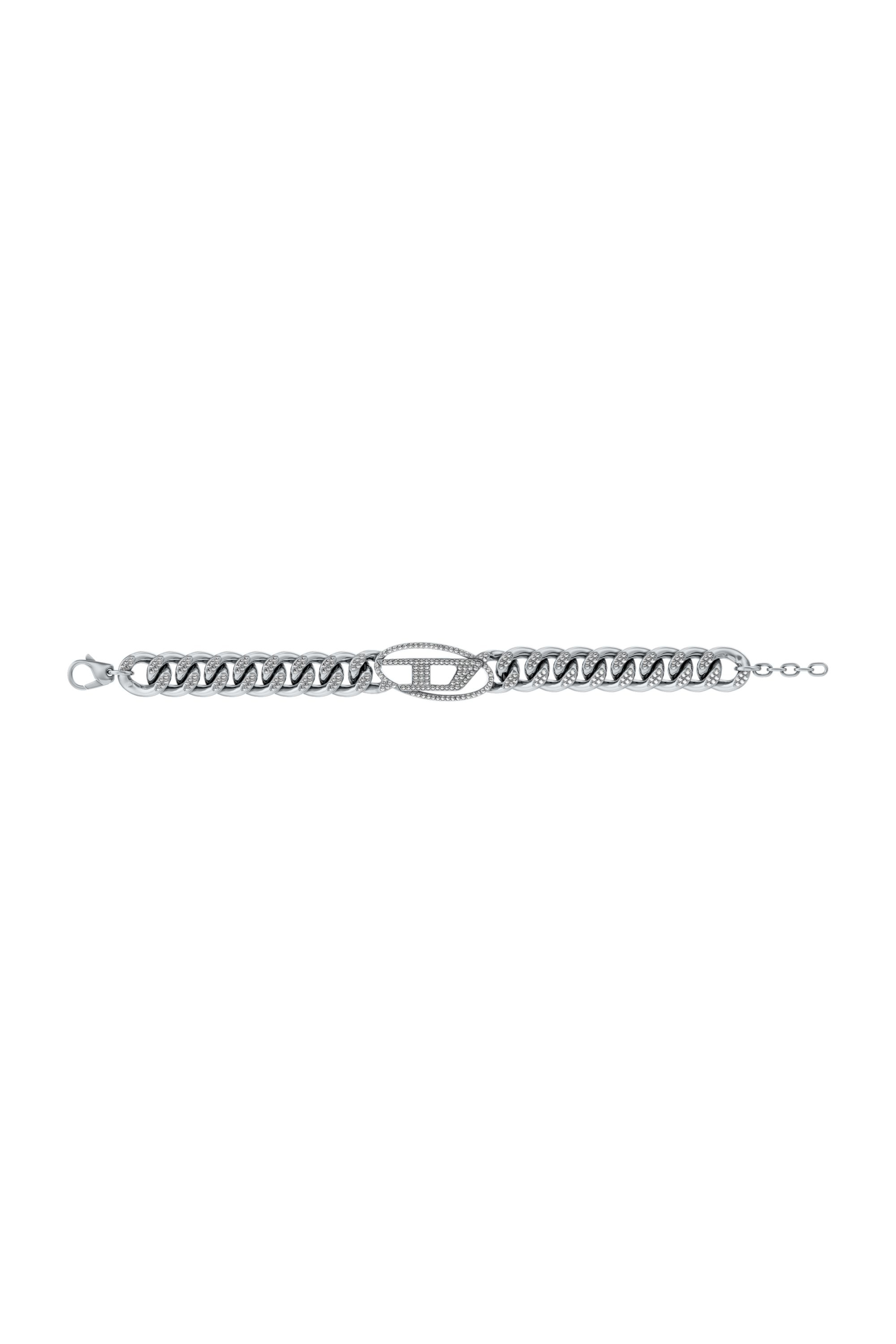 Diesel - DX1707040 JEWELLERY, Unisex's Stainless steel Oval D glitz chain bracelet in シルバー - 4