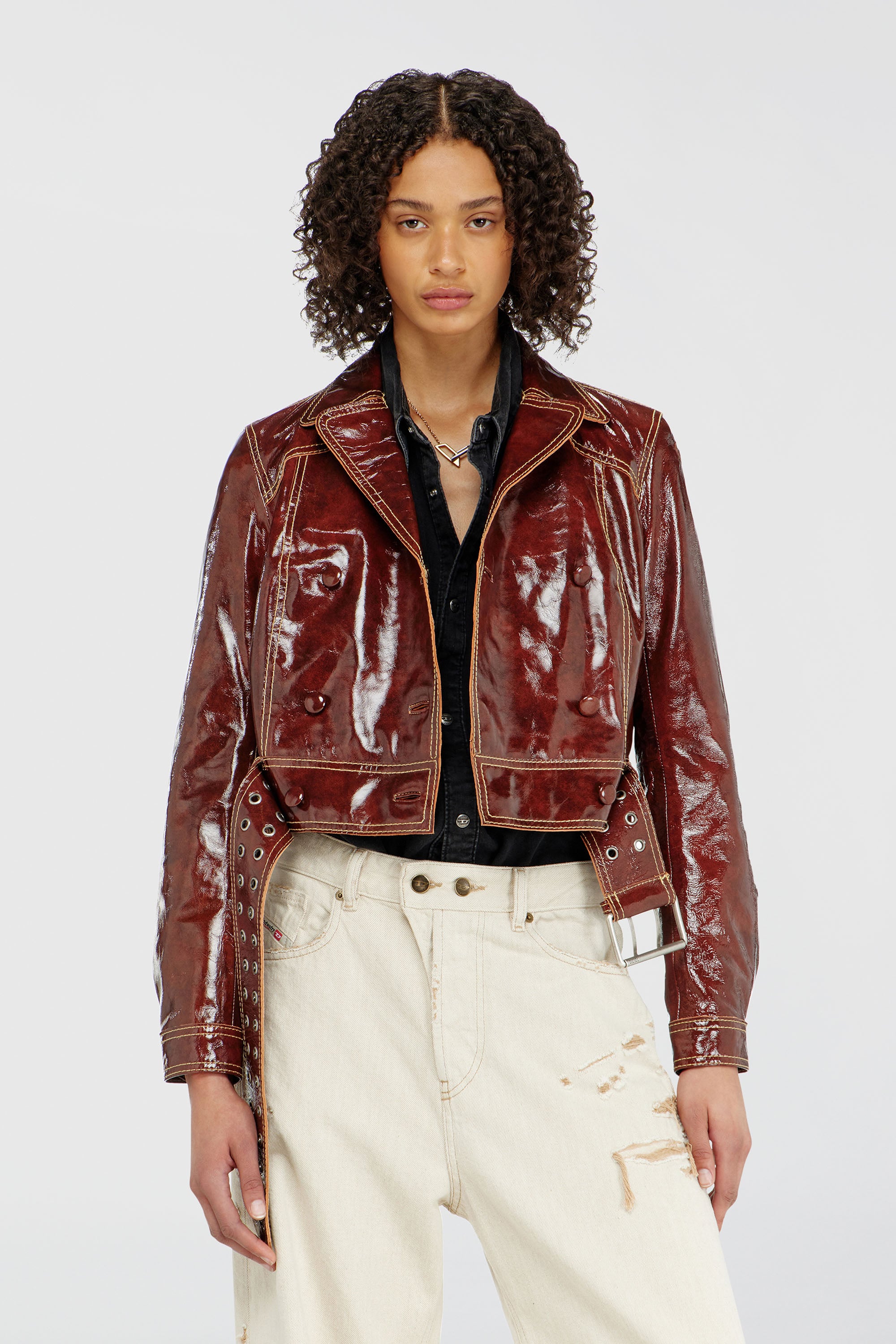 Diesel - L-EGEND, Female's レザージャケット in ブラウン - 1