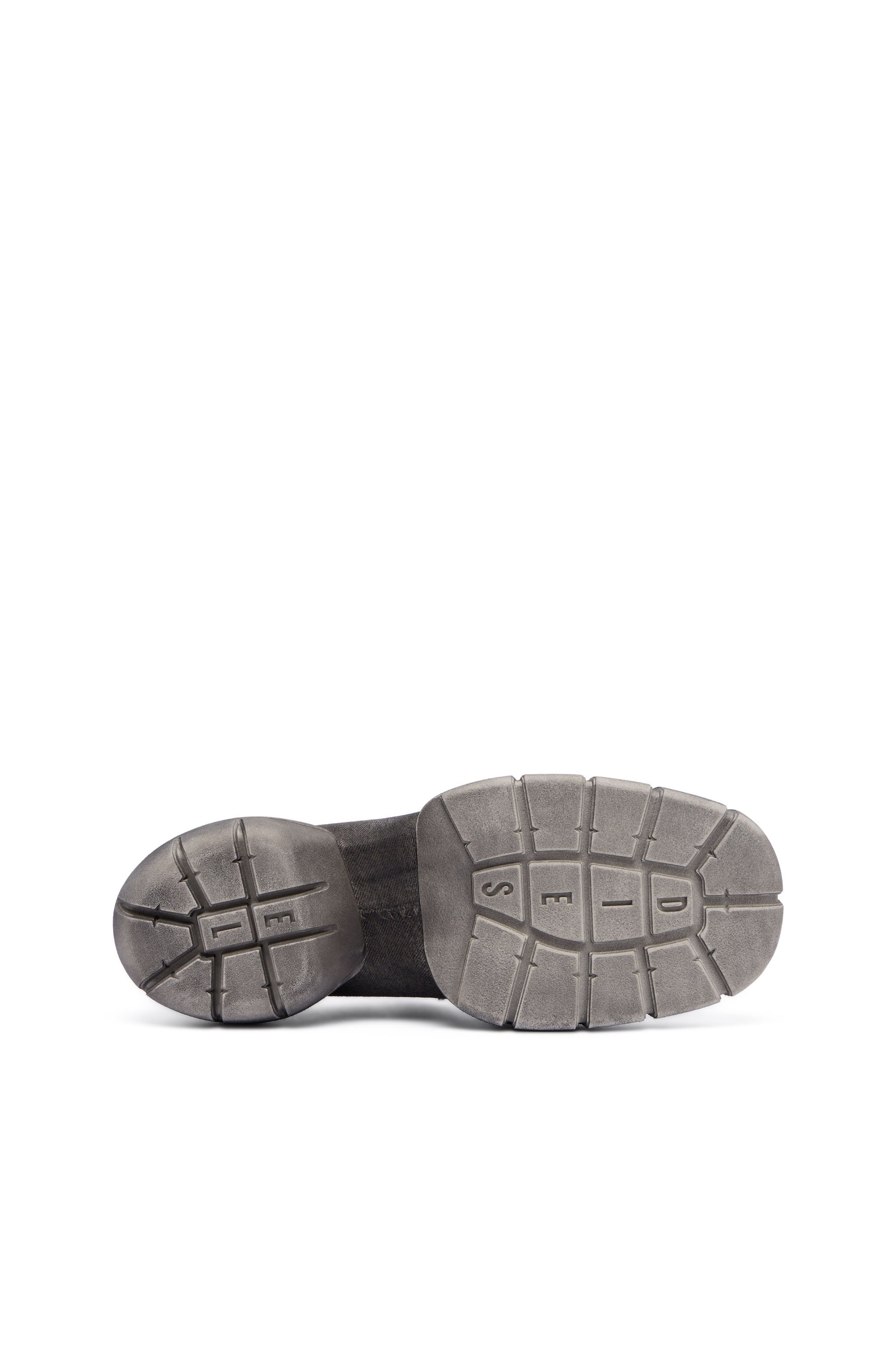 Diesel - D-MATHIEU SC, Male's D-Mathieu-Washed denim loafer with rubber sole in グレー - 4