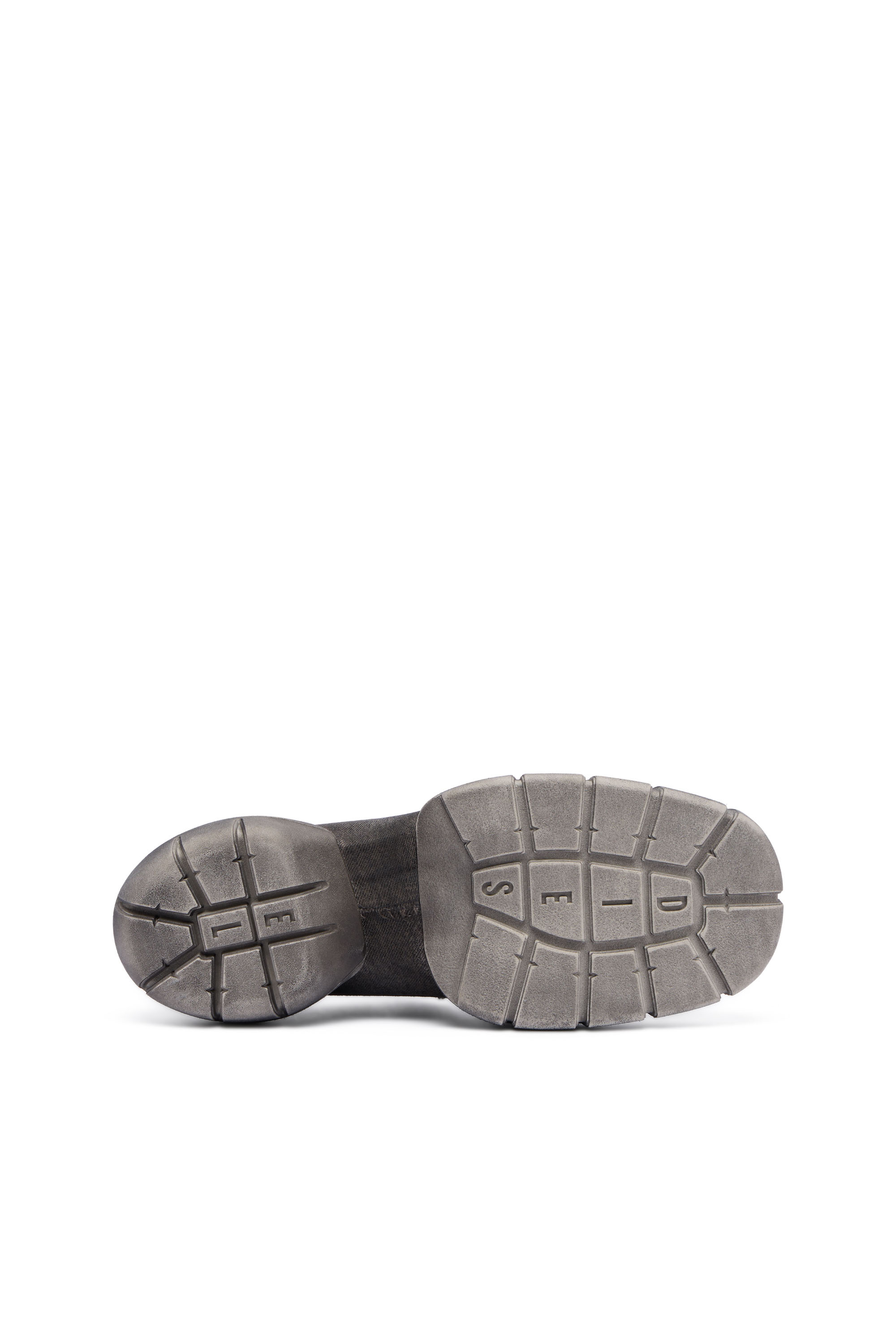 Diesel - D-MATHIEU SC, Male's D-Mathieu-Washed denim loafer with rubber sole in グレー - 4