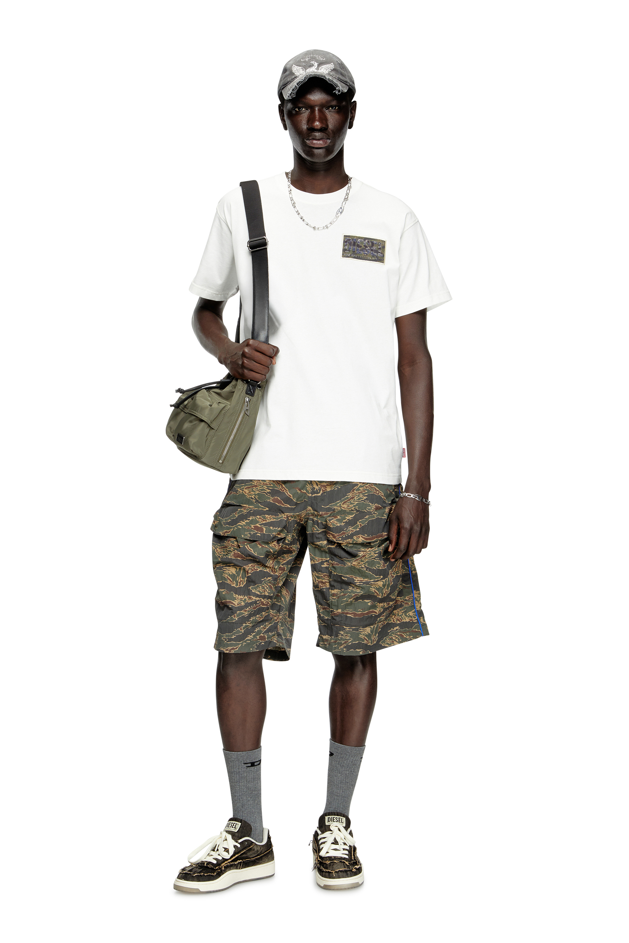 Diesel - MULTI-PKTS BUCKET X, Unisex's Multi-Pkts-Multipocket bucket bag in utilitarian shell in ミリタリーグリーン - 2