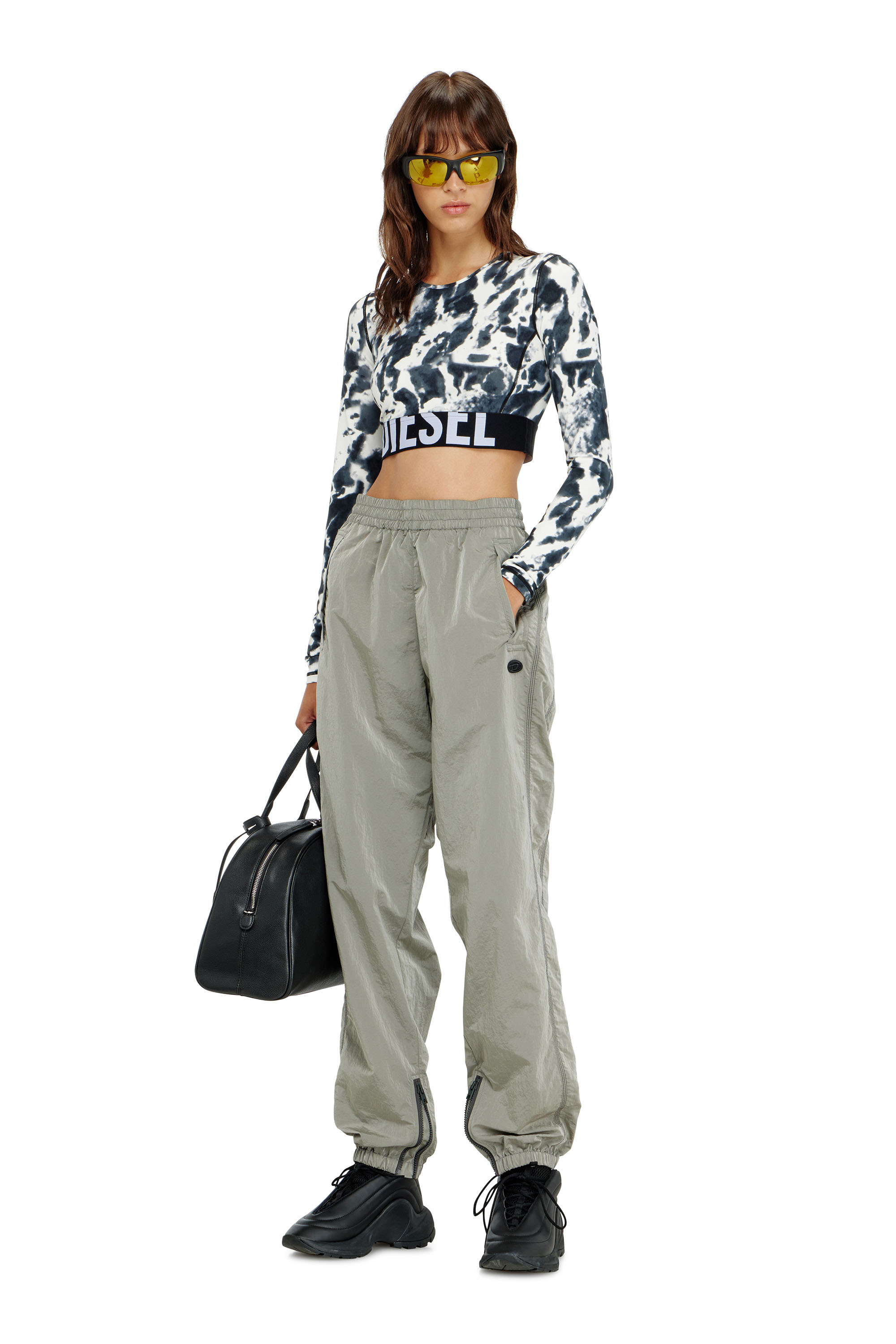 Diesel - MELISSA-D-POP, Female's 長袖トップ in ブラック/ホワイト - 4