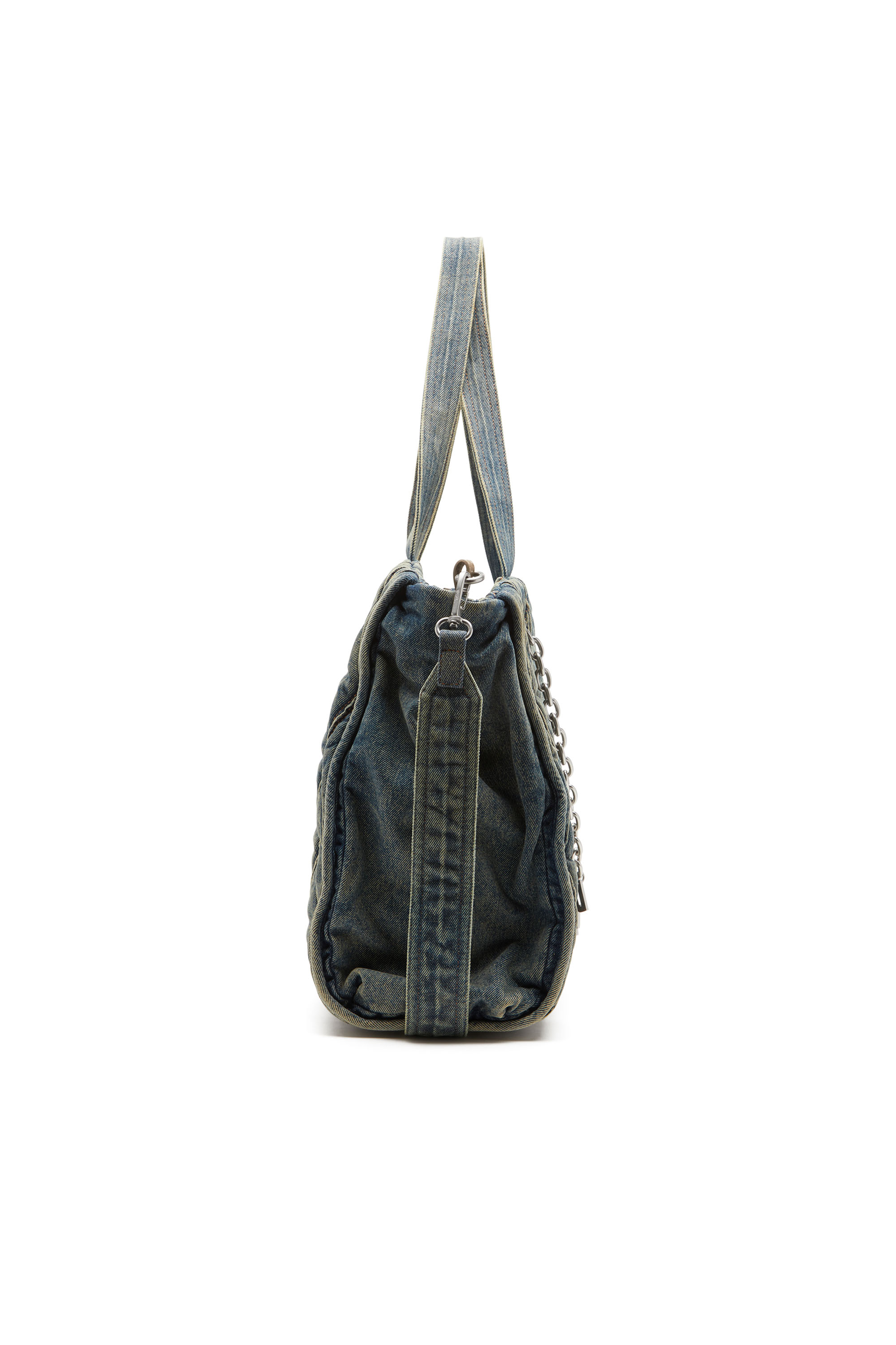 Diesel - CHARM-D SHOPPER, Female's Charm-D-Tote bag in Argyle quilted denim in ブルー - 3