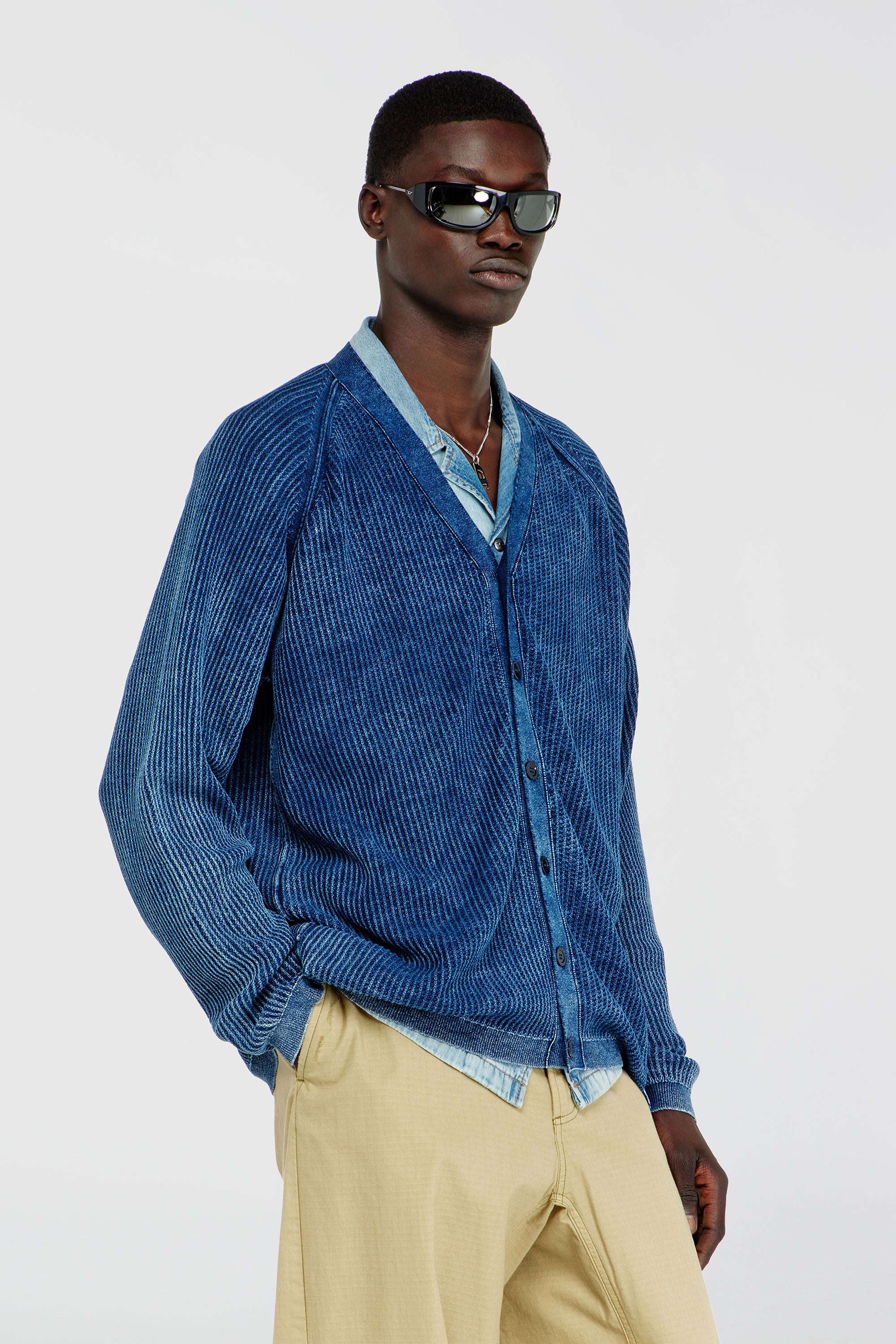 Diesel - K-SCIMI, Male's カーディガン in ミディアムブルー - 1