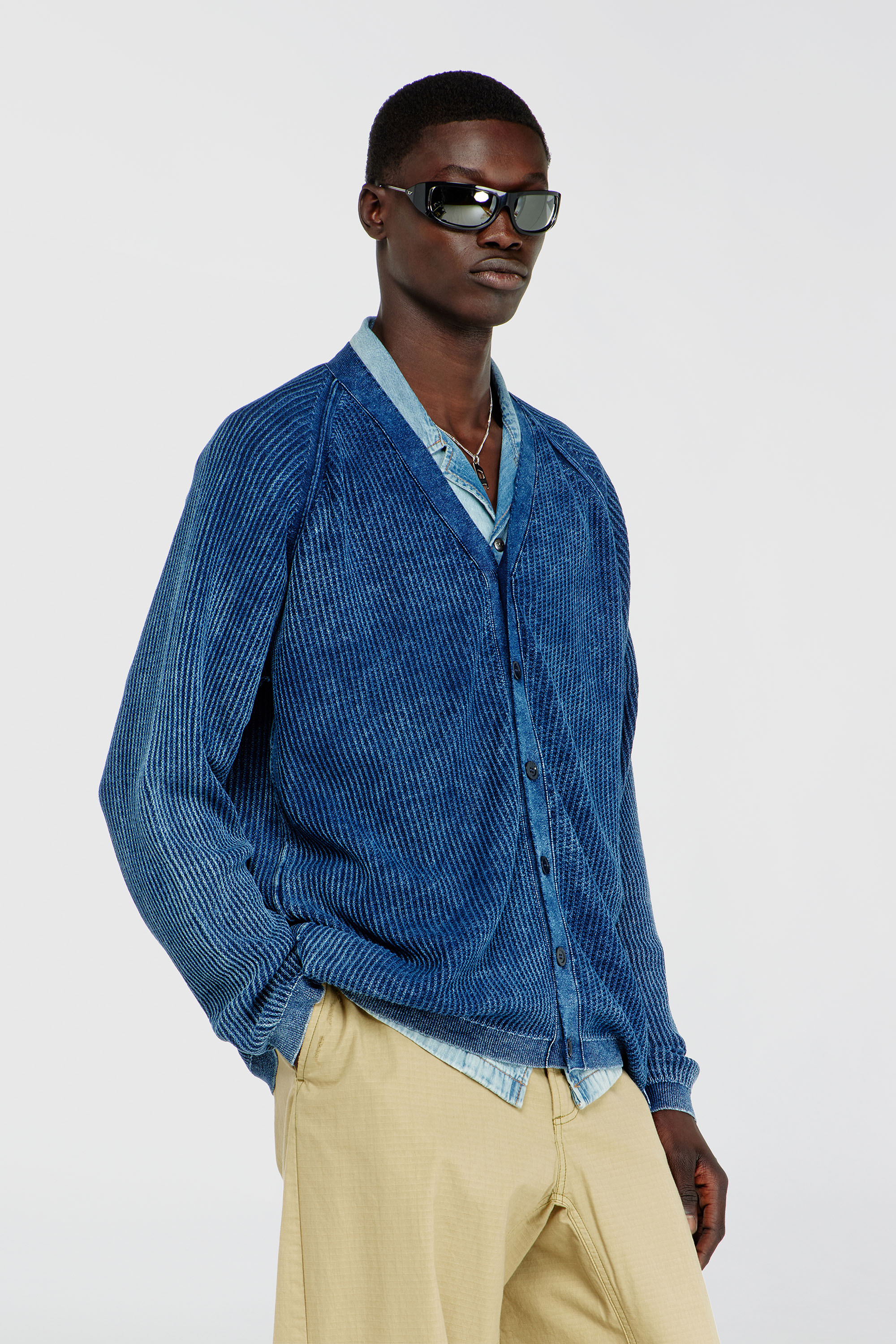 Diesel - K-SCIMI, Male's カーディガン in ミディアムブルー - 3