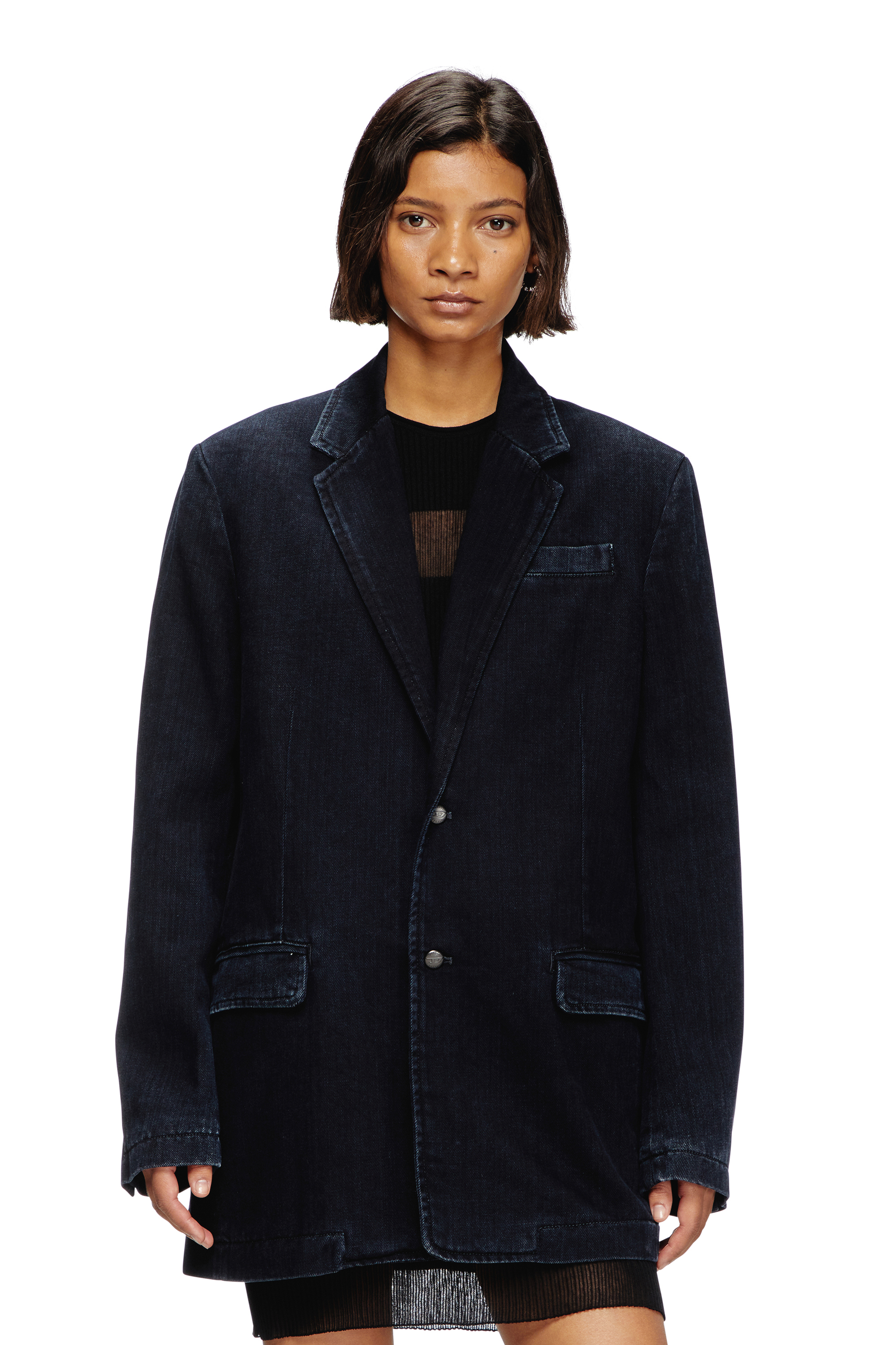 Diesel - D-REGER-D, Unisex's Blazer in lightly treated denim in ダークブルー - 6