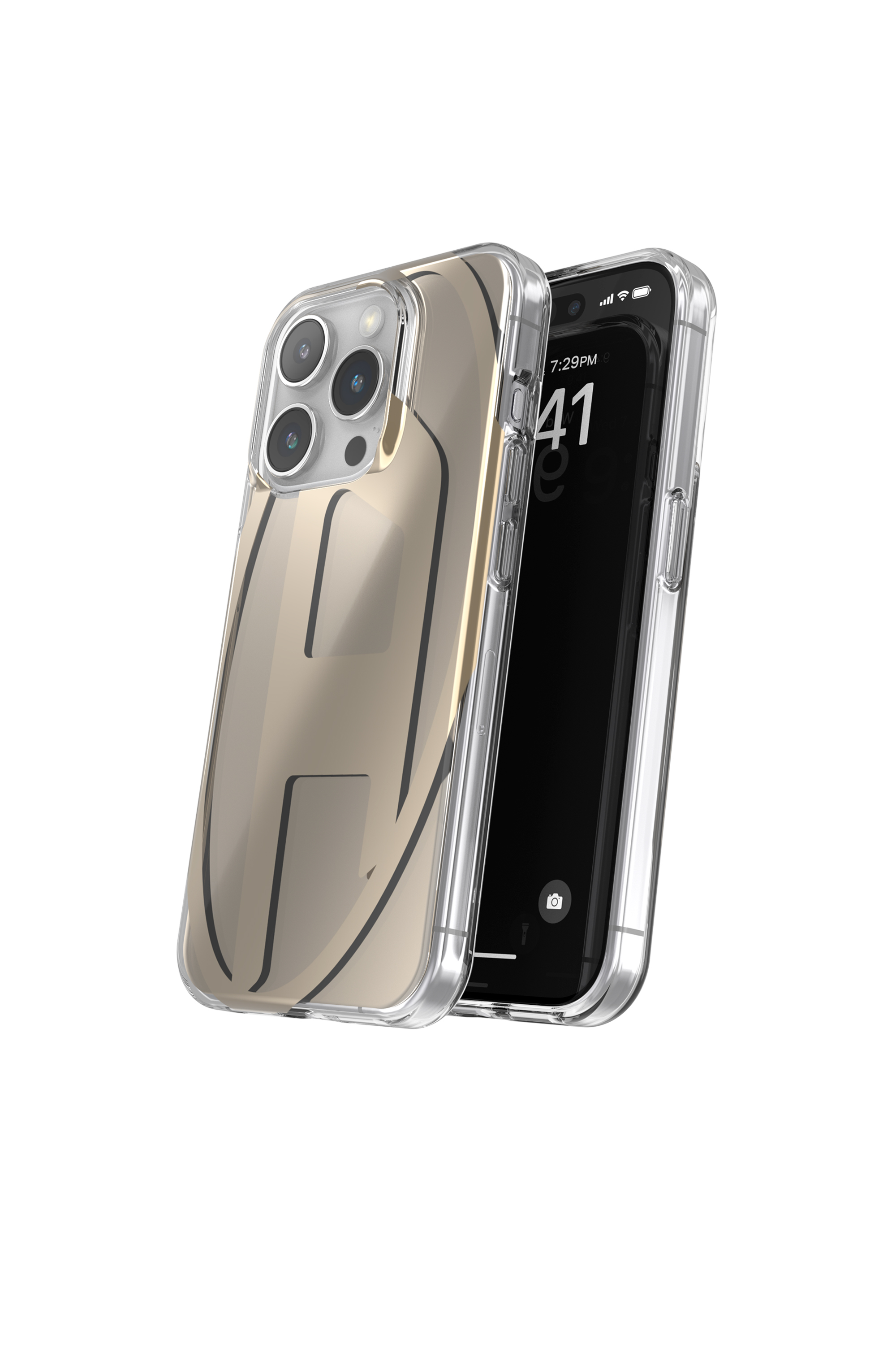 Diesel - 54089 MOULDED CASE, Unisex's iPhone 15 Pro クリアケース in ゴールド - 3