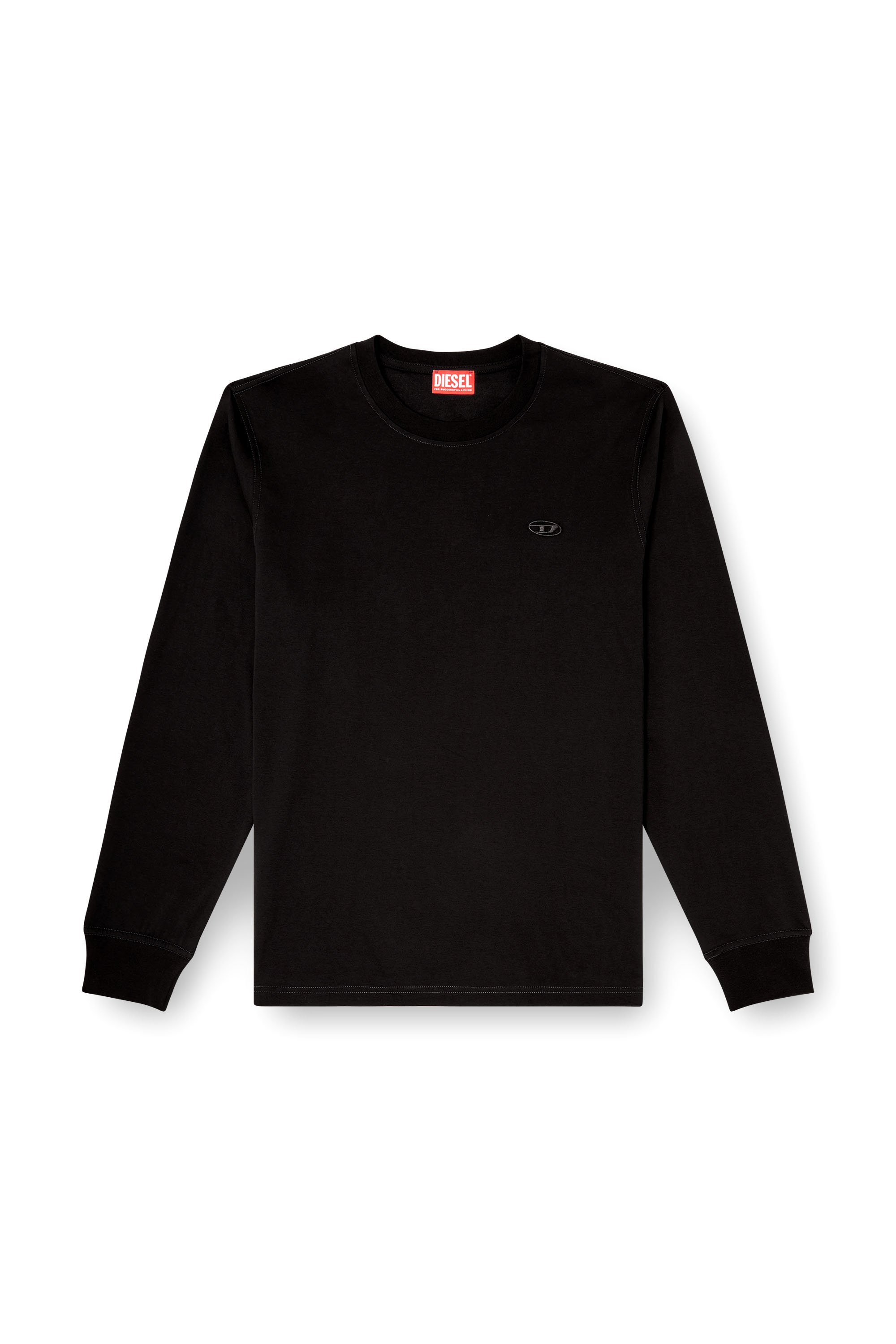 Diesel - T-ADJUST-LS-T1, Male's Cotton T-shirt with back graphic print in ブラック - 3