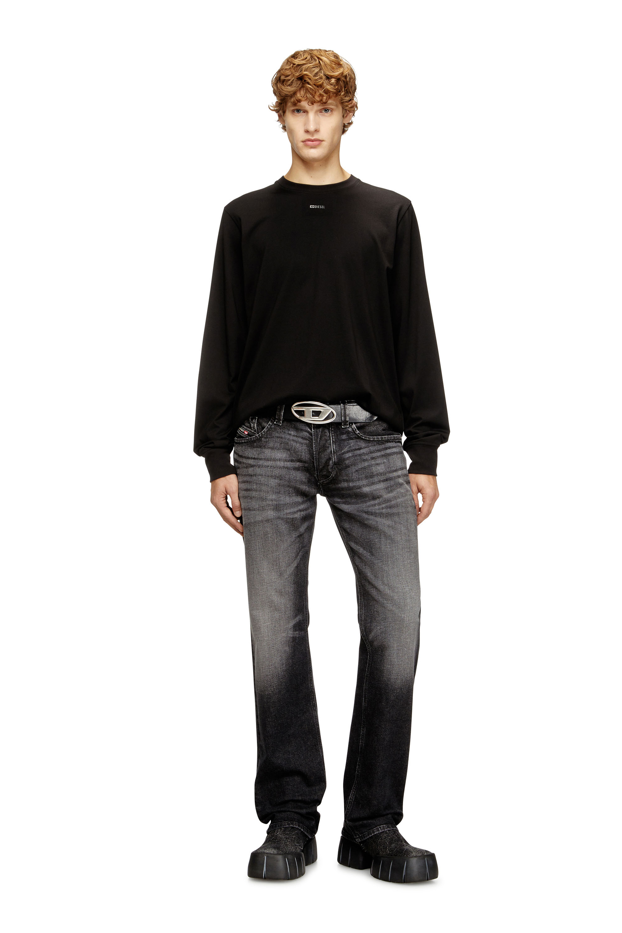 Diesel - T-ADJUST-LS-V1, Male's 長袖Tシャツ in ブラック - 1