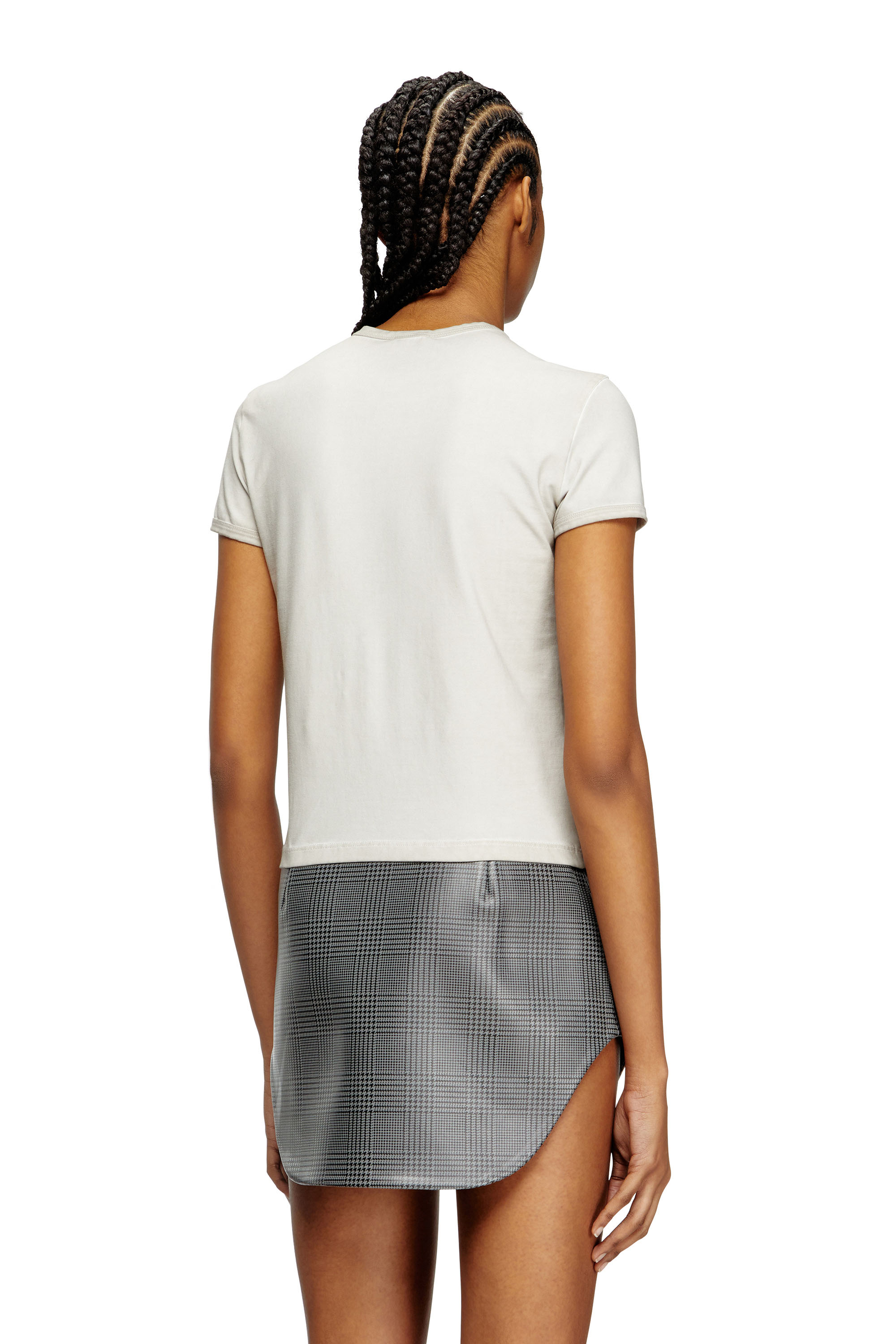 Diesel - T-NEKKA, Female's T-shirt with embossed necklace artwork in ライトグレー - 4