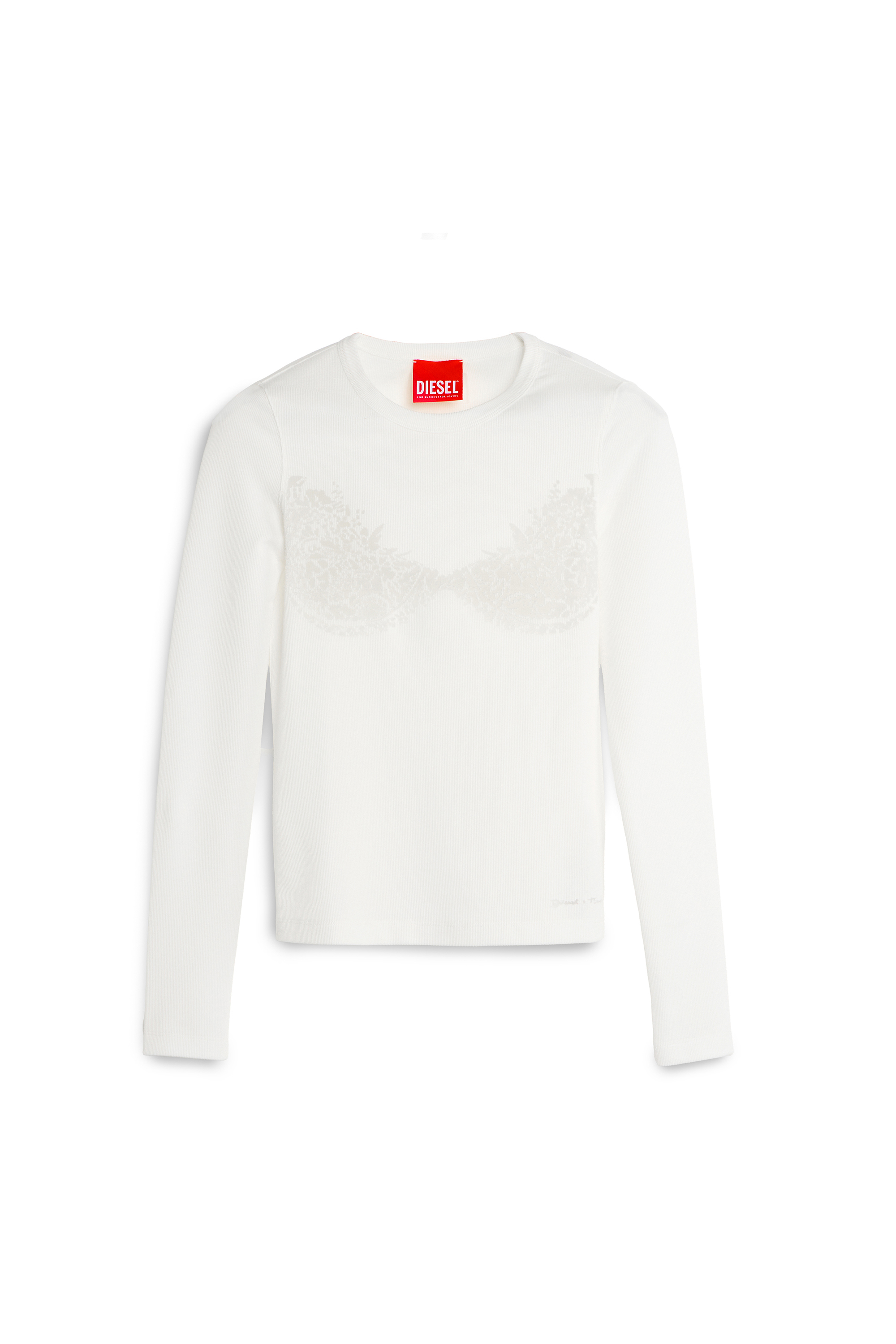 Diesel - PR-T-MOKKI-LS-R, Female's Tank top with devor&eacute; lace effect in ホワイト - 2