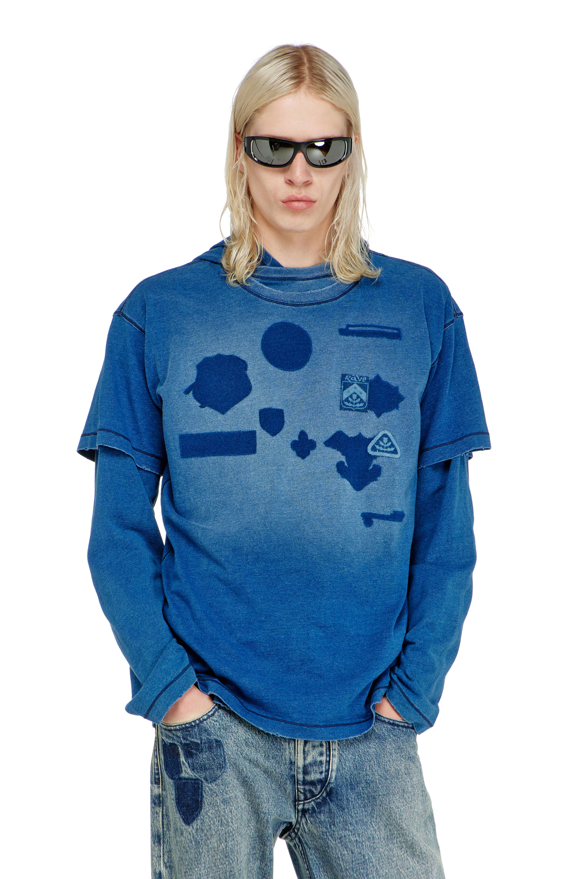 Diesel - T-NOX, Male's Tシャツ in ミディアムブルー - 3
