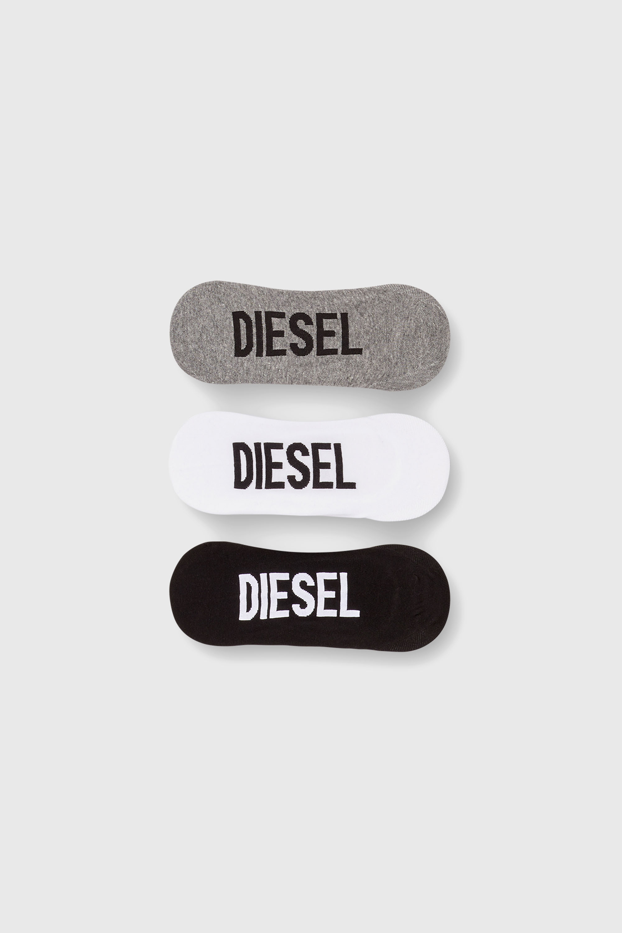 Diesel - SKM-HIDEPAT-THREEPACK, Male's フットカバー3足セット in ホワイト/ブラック - 1