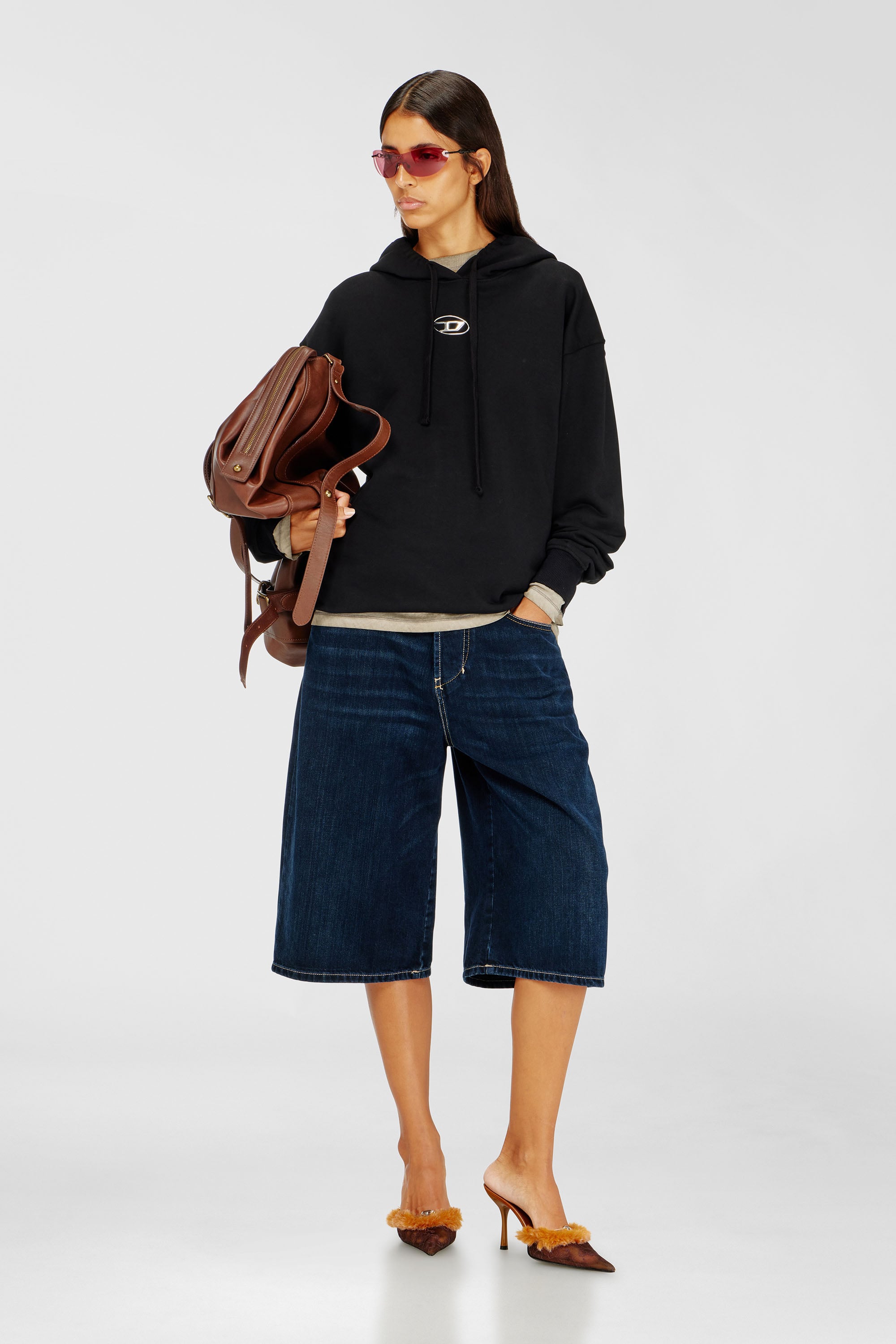Diesel - F-BUXT-HOOD-OD, Female's プルオーバーパーカー in ブラック - 1