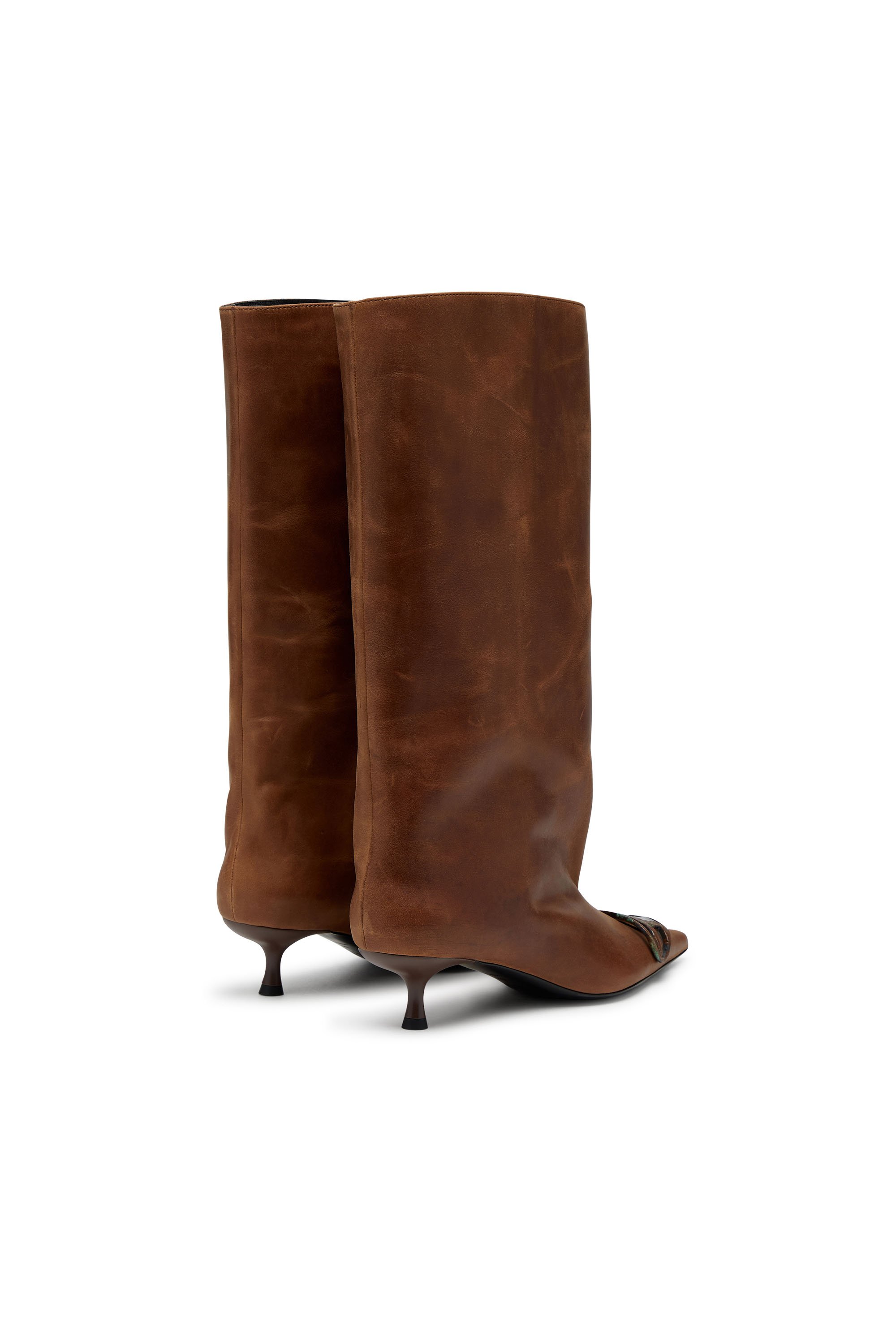 Diesel - D-VENUS 40 KB TUBE, Female's D-Venus-Knee-high boots in oiled leather in ブラウン - 4