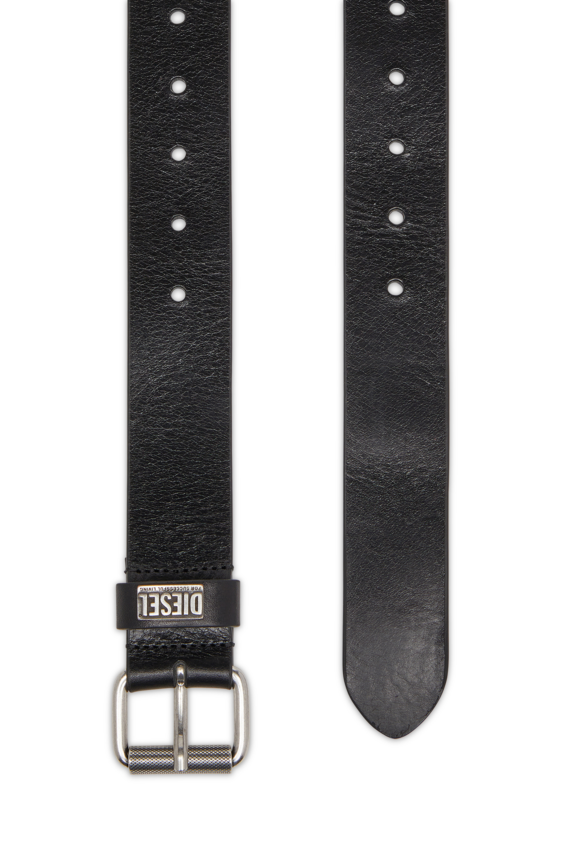 Diesel - B-BISCOTTO-LOOP II, Male's 3.5 cm leather belt with branded metal buckle in ブラック - 2