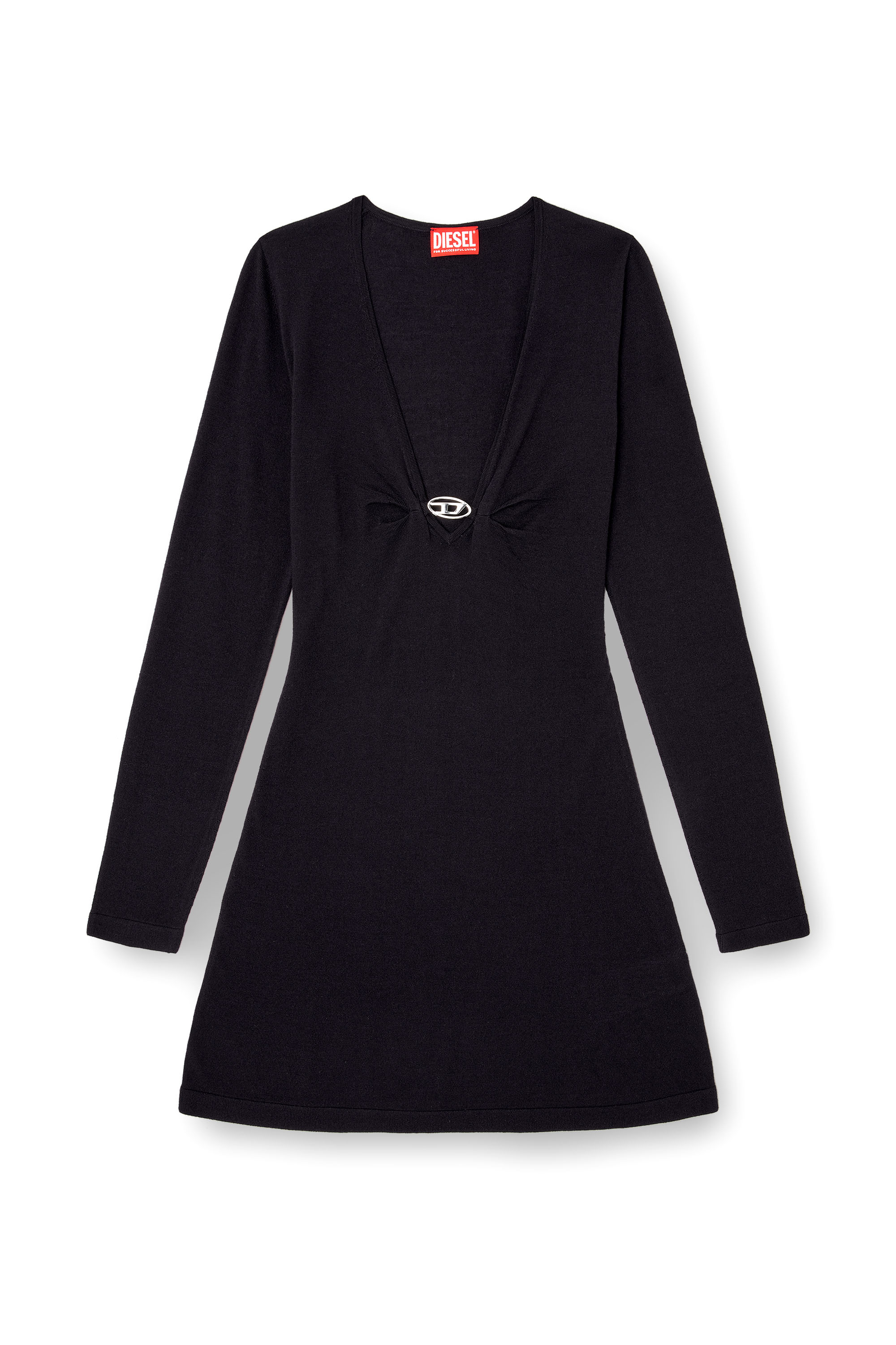 Diesel - M-PLACKY, Female's Long sleeved knitted dress in ダークブルー - 5