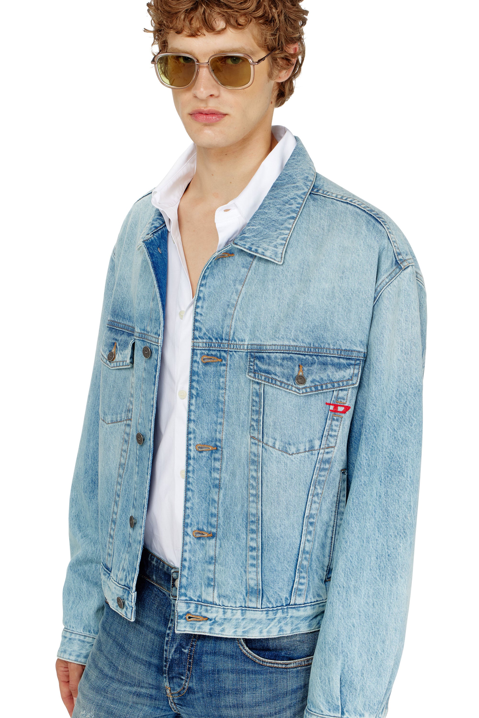 Diesel - D-RANGER, Unisex's デニムジャケット in ライトブルー - 4