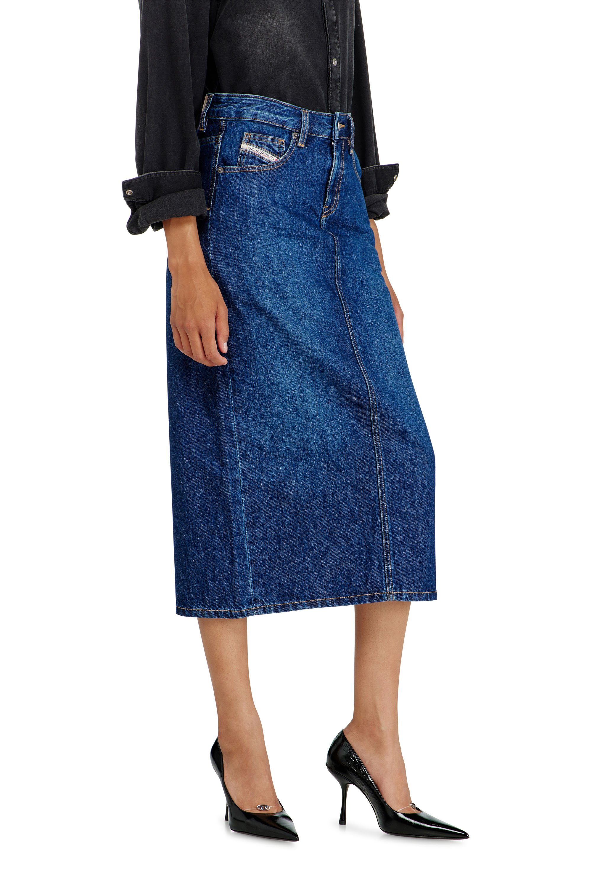 Diesel - DE-SKYE-D, Female's デニムスカート in ミディアムブルー - 5