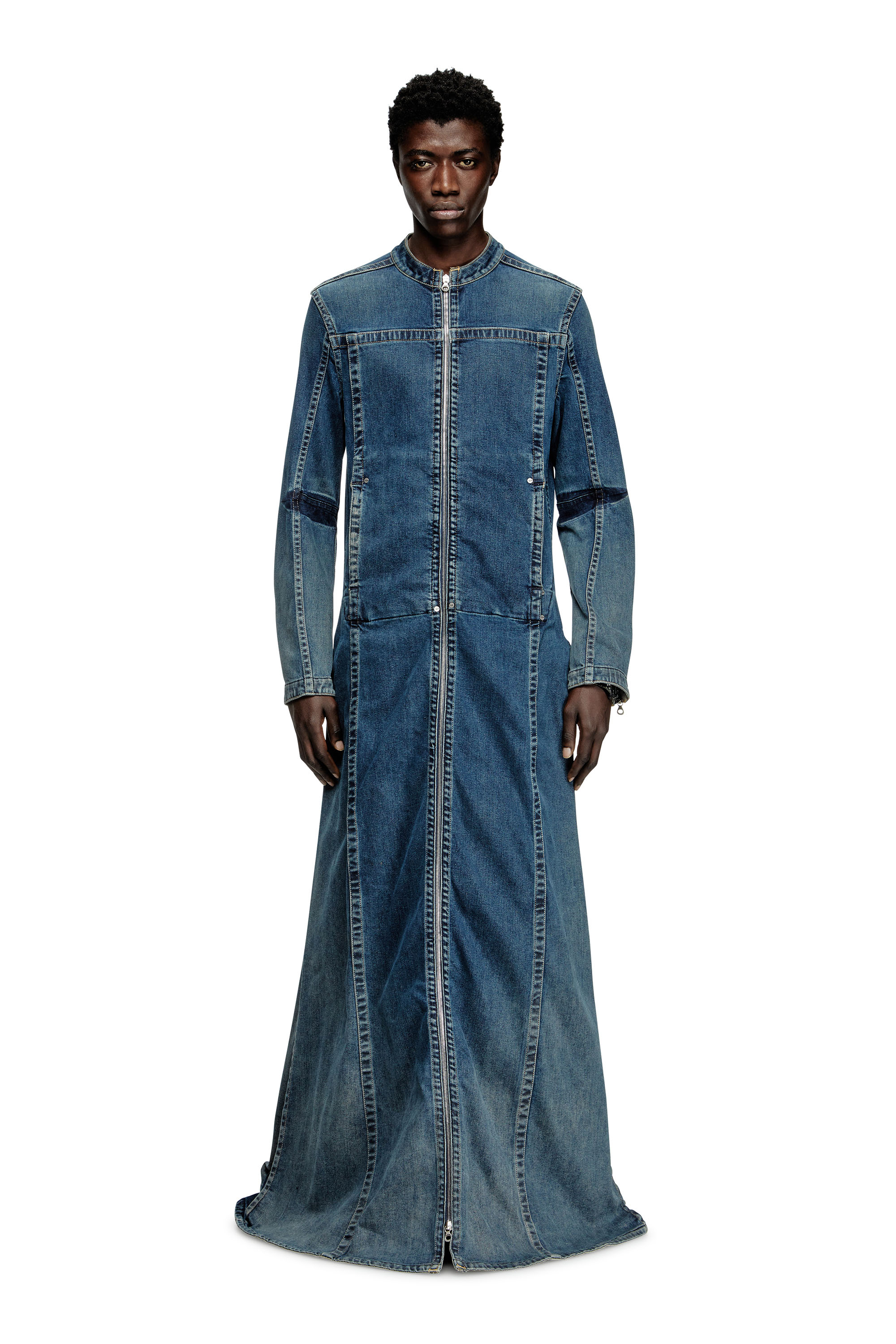 Diesel - D-JORGE-RE-FSG, Male's Extreme coat in Rehab denim in ミディアムブルー - 1