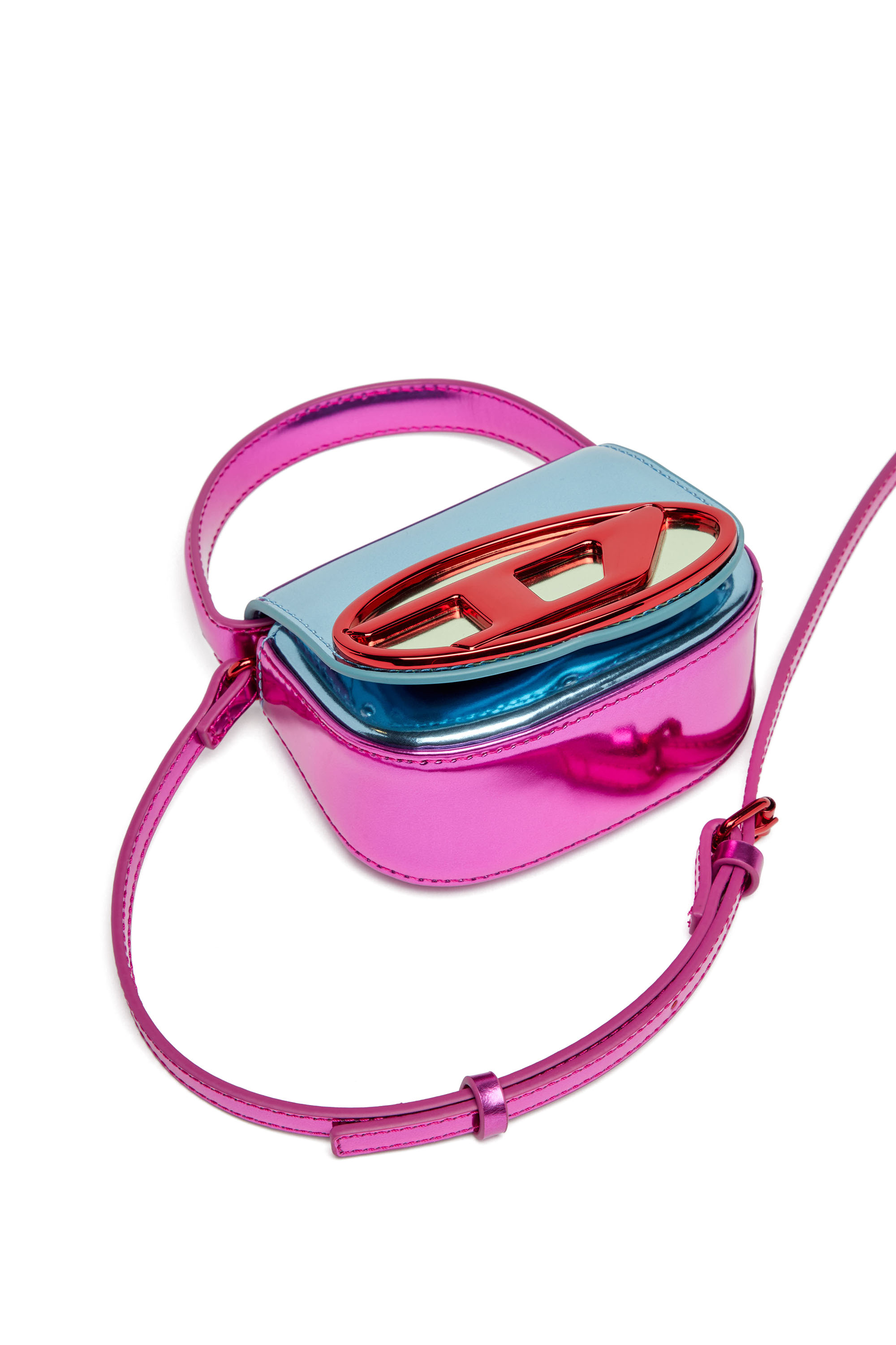 Diesel - 1DR XS, Female's 1DR XS-Iconic mini bag in mirror leather in ブルー/レッド - 5