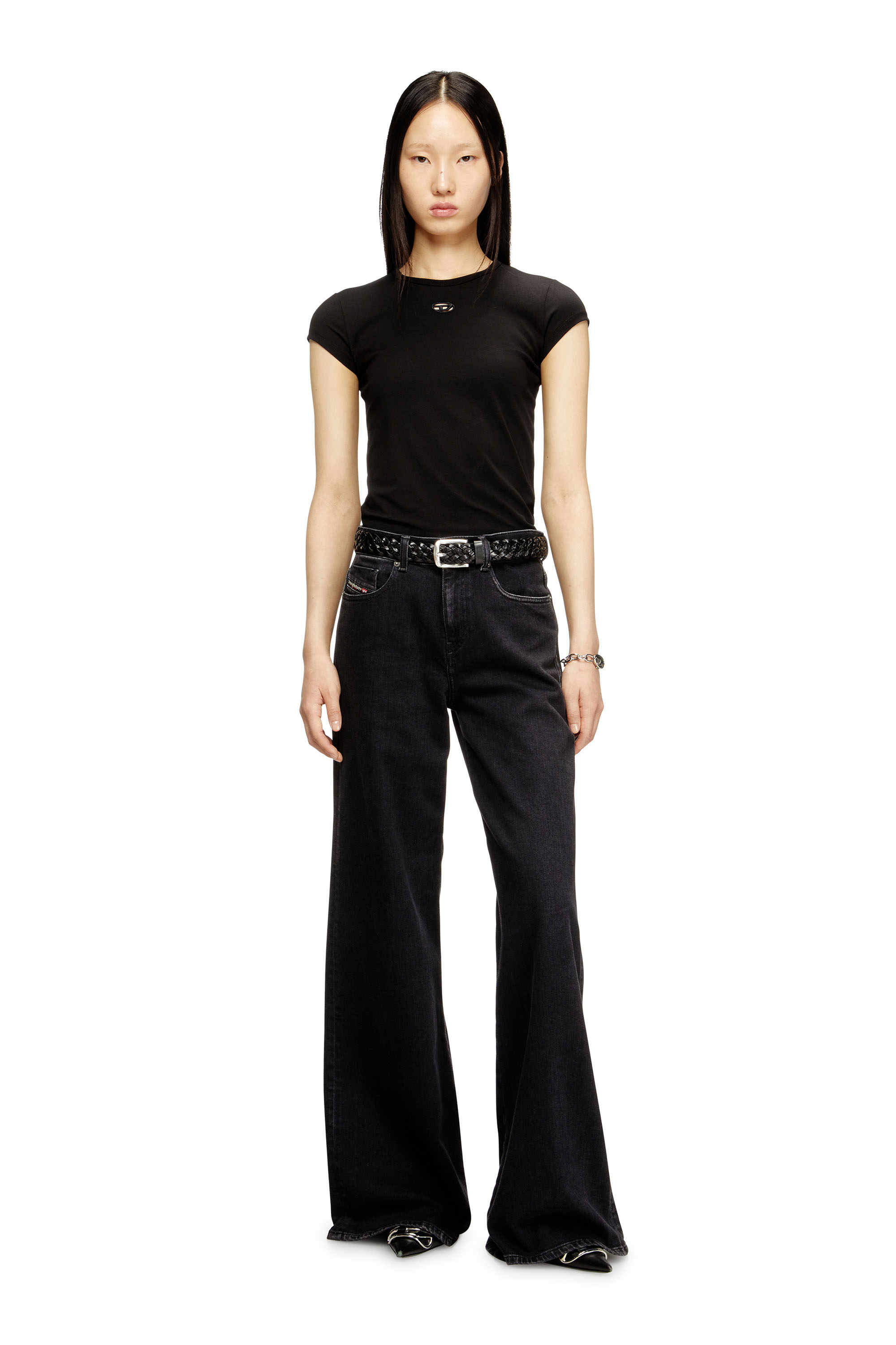 Diesel - T-ANGIE-OD, Female's 半袖トップ in ブラック - 1