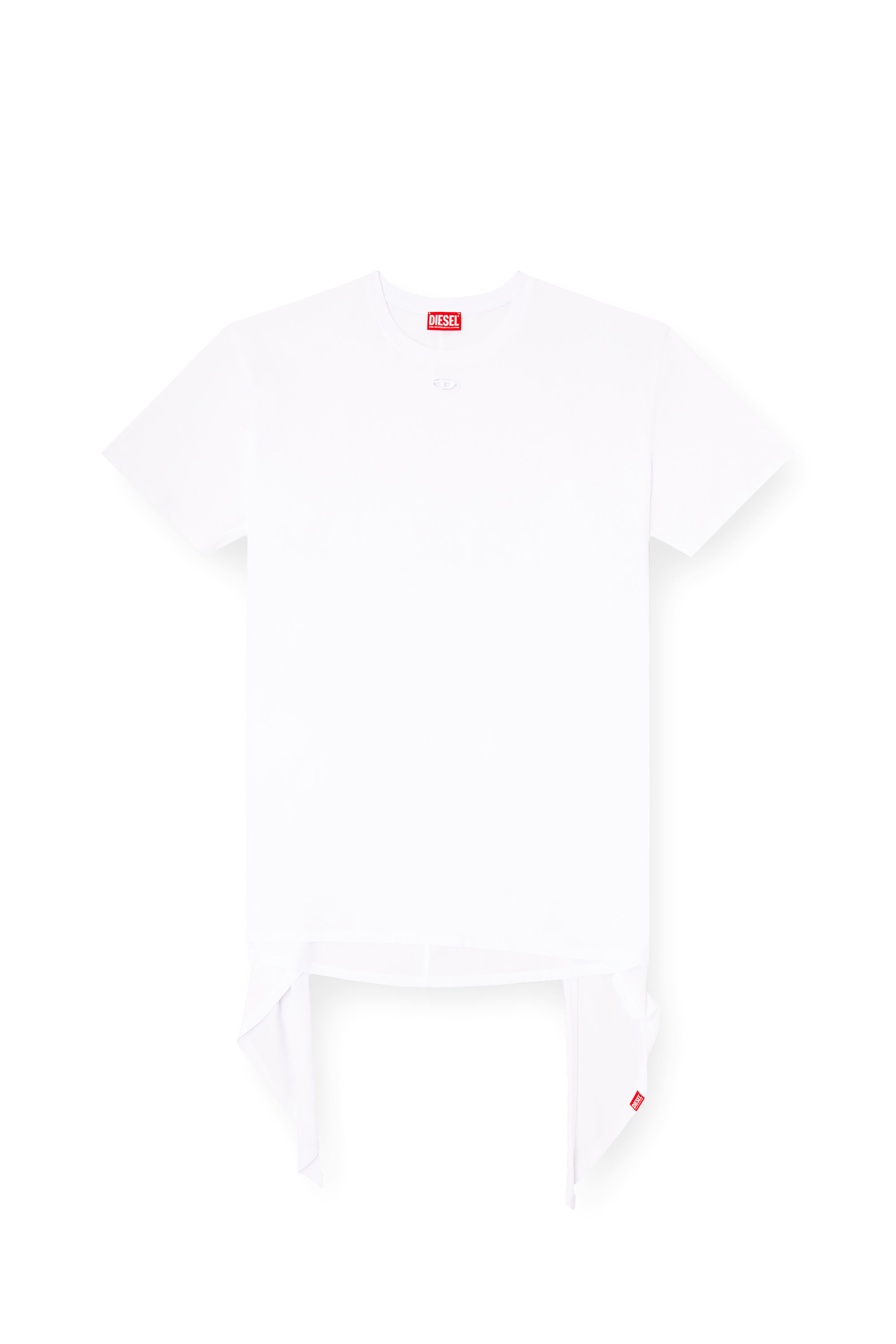Diesel - D-EIVOR, Female's T-shirt dress with tie front in ホワイト - 3