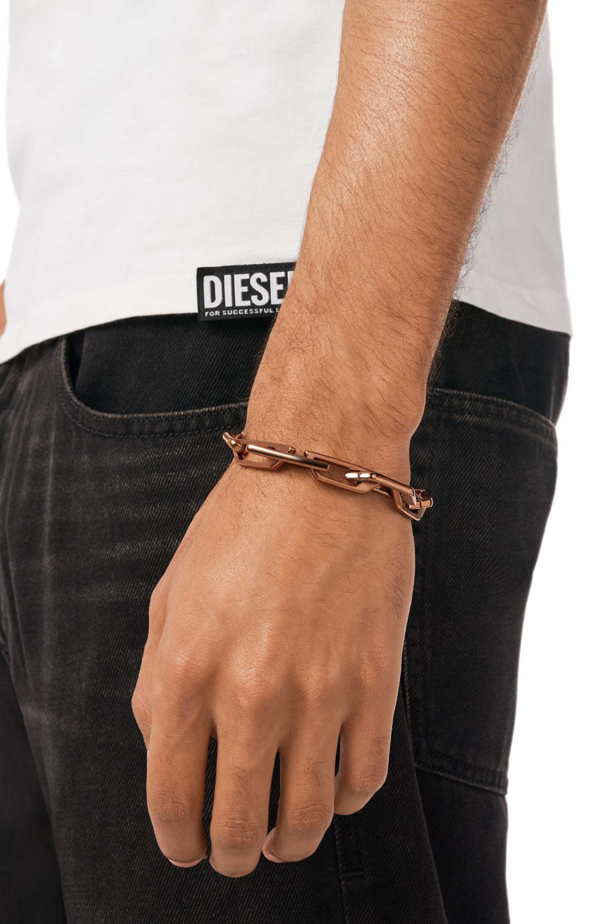 Diesel - DX1645200 JEWELLERY, Unisex's Stainless steel chain bracelet in ブロンズ - 4