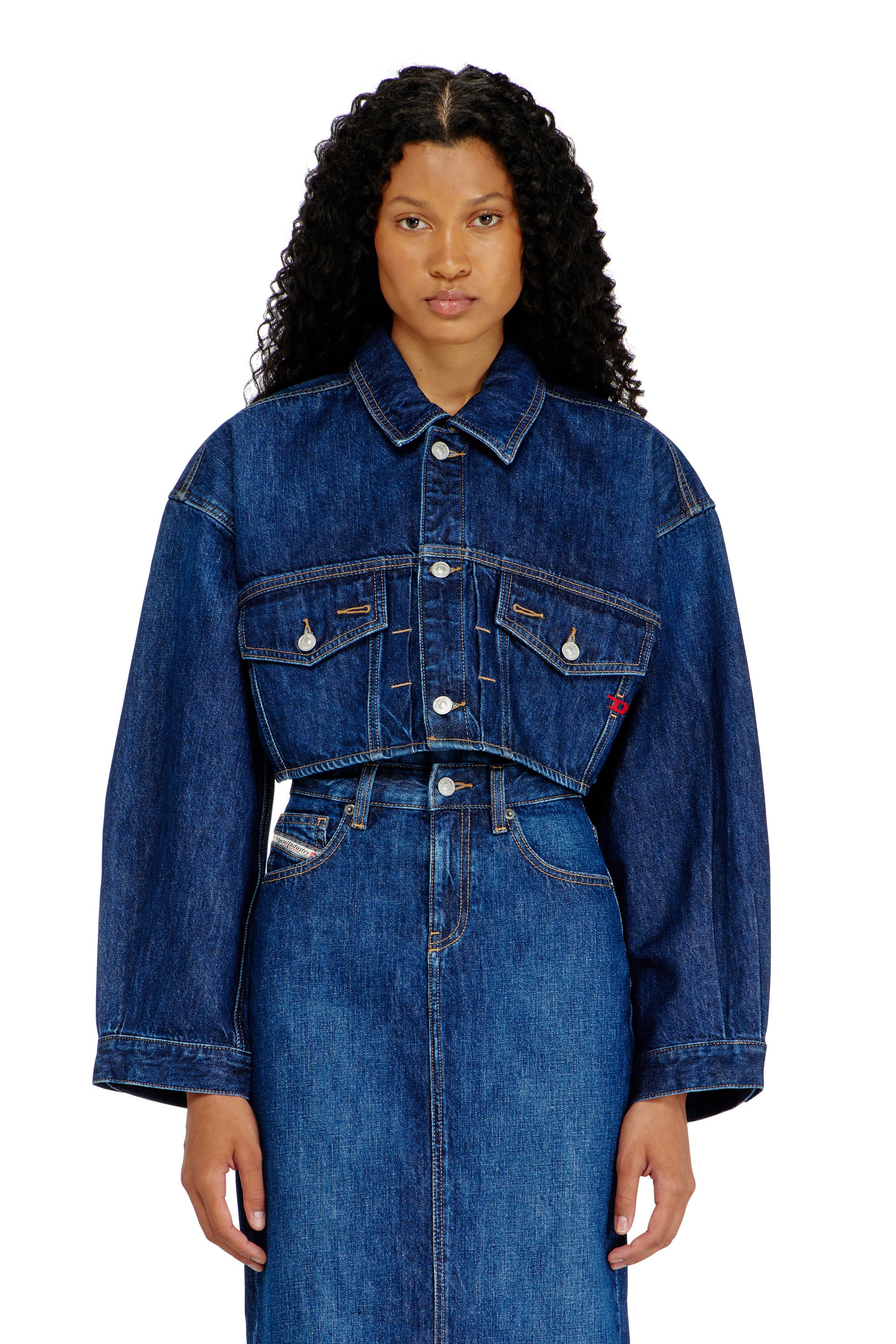 Diesel - DE-MALLEY, Female's デニムジャケット in ミディアムブルー - 2