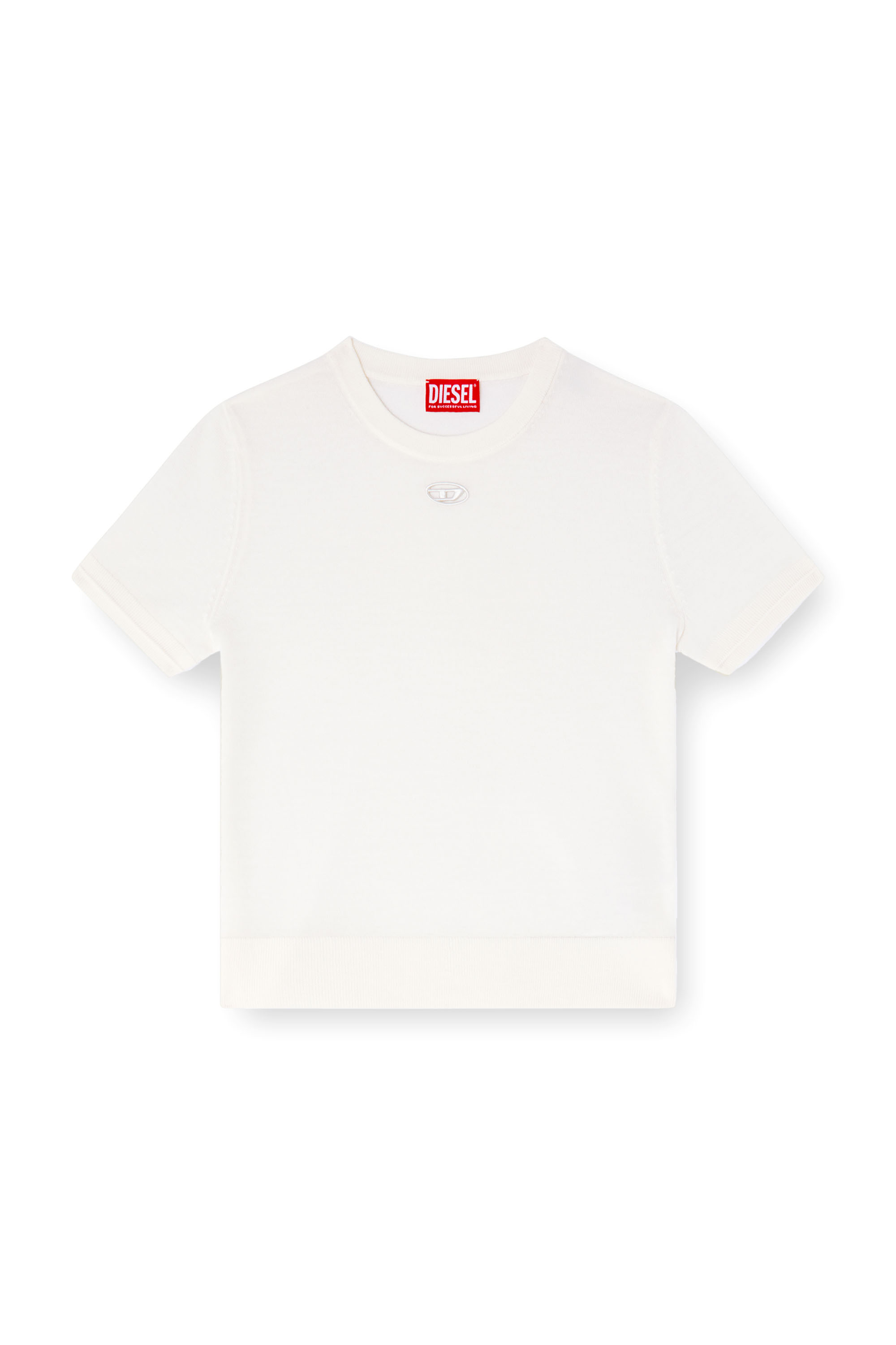 Diesel - M-ALINE, Female's Short-sleeve jumper in wool in ホワイト - 3
