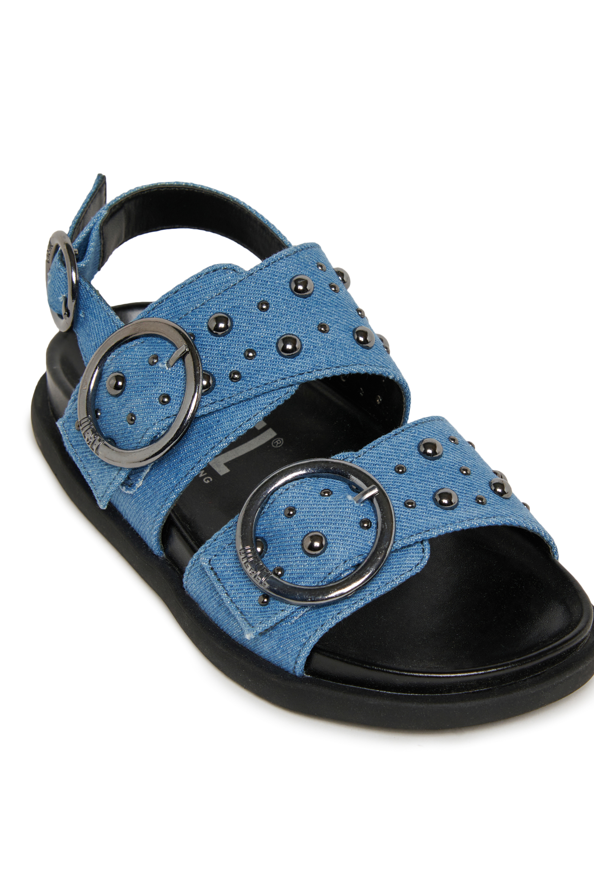 Diesel - D-SANRIV, Female's D-Sanriv-Sandal in denim with metal studs in ブルー - 4