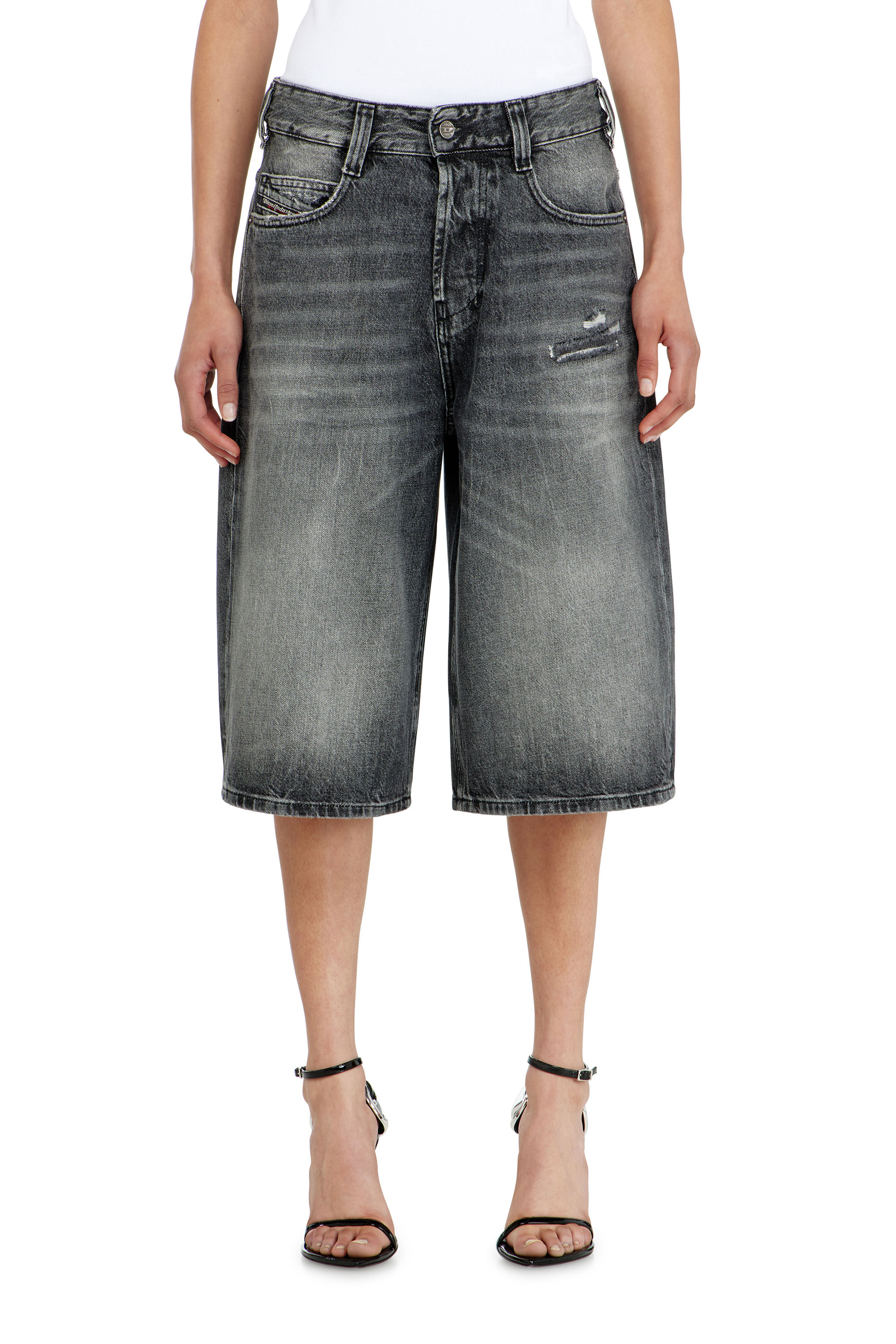 Diesel - D-ENIM-M-SHORT, Unisex's デニムショートパンツ in ダークグレー - 1