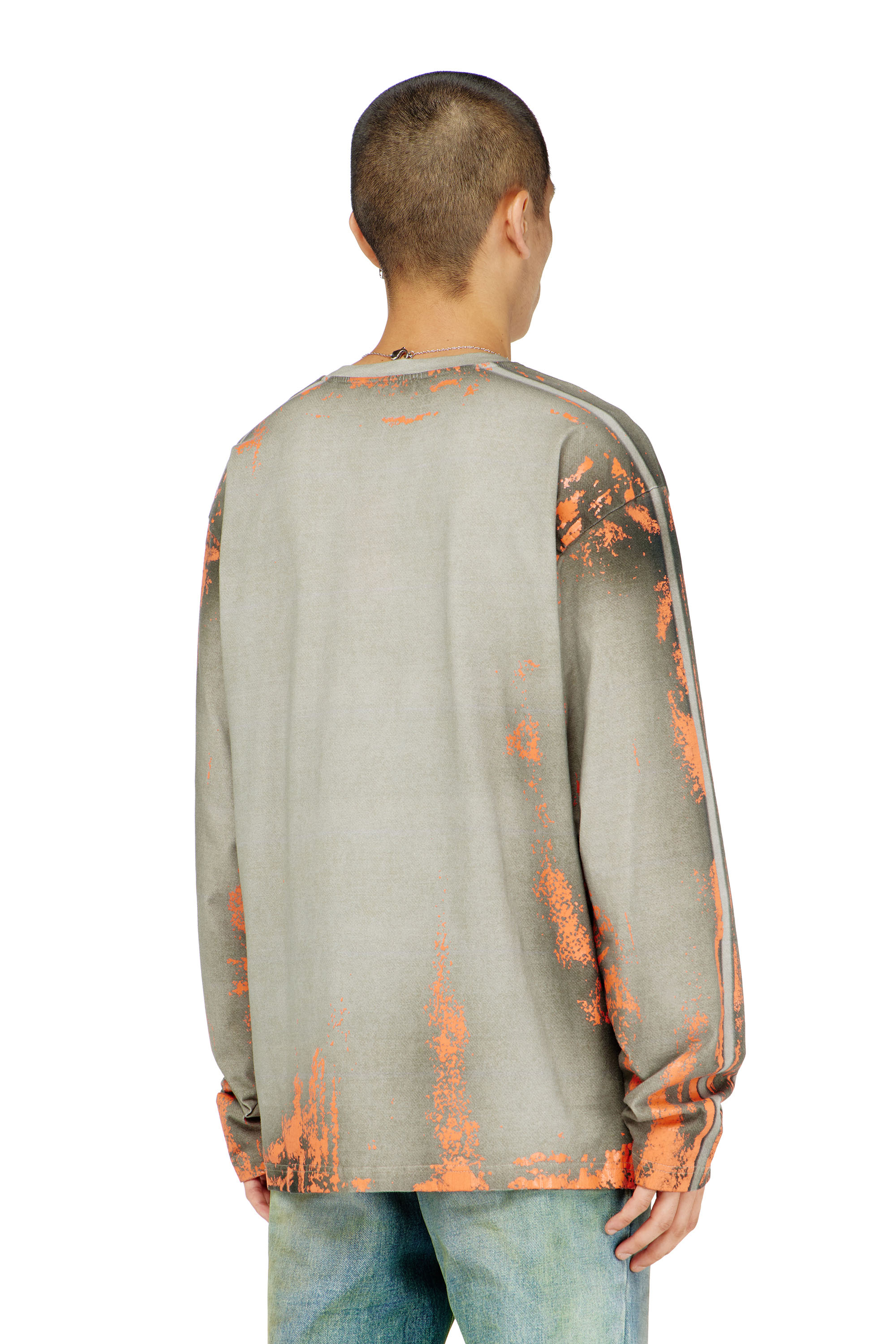 Diesel - T-FILMY, Male's Long-sleeve T-shirt in cracked jersey in null - 4