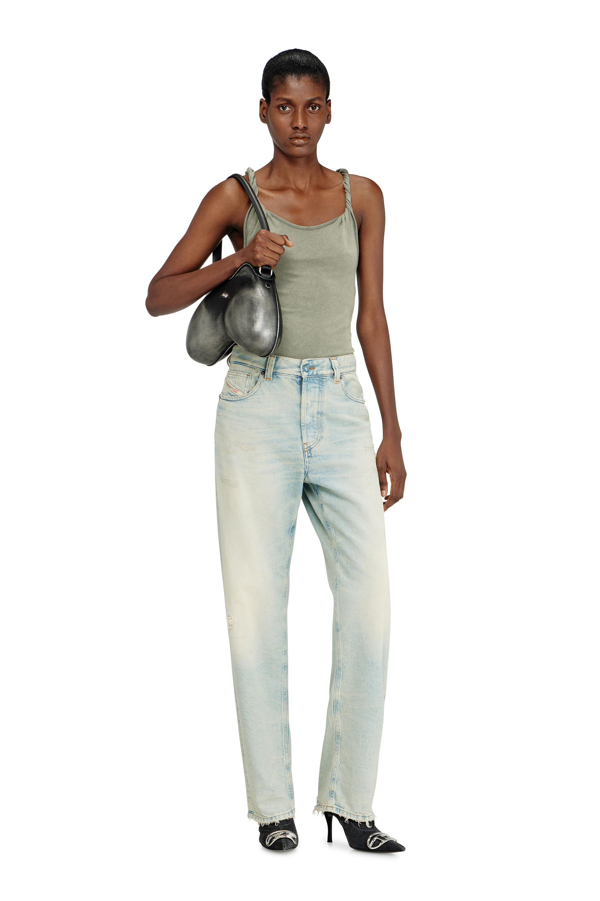 Diesel - DOUBLE-D SHOULDER, Female's ショルダーバッグ in ブラック/シルバー - 1