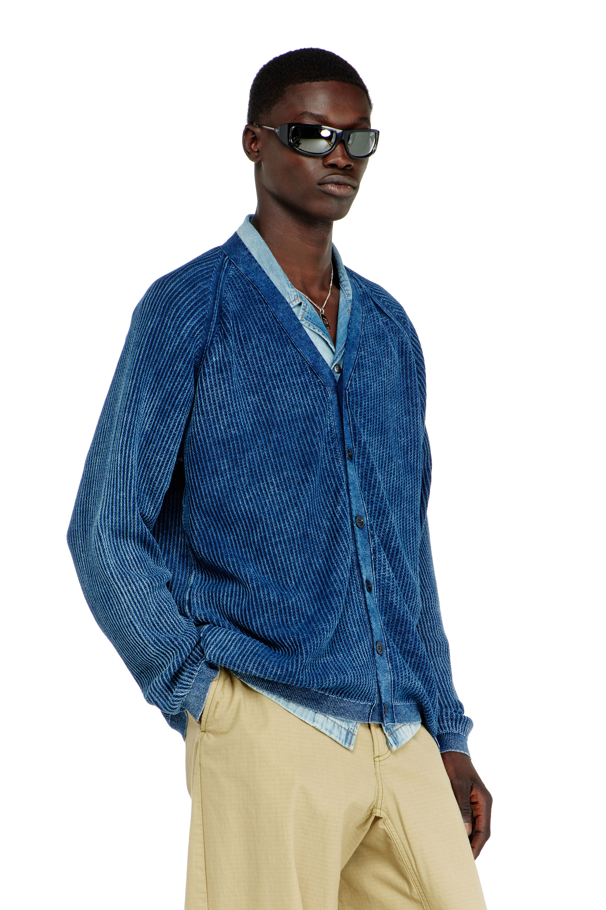 Diesel - K-SCIMI, Male's カーディガン in ミディアムブルー - 3
