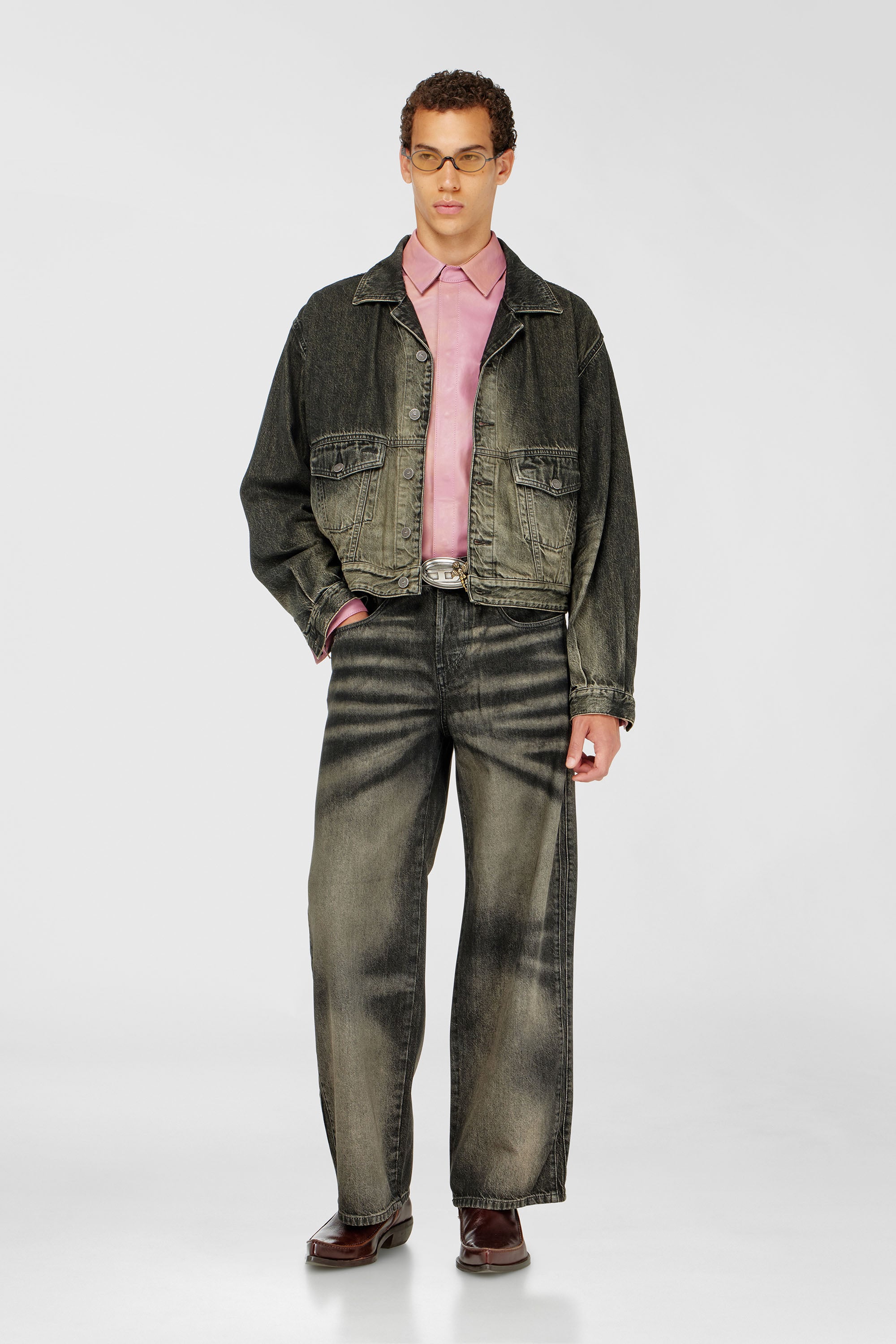 Diesel - Unisex's Relaxed Jeans 1982 D-Hakou 09R33, ブラック/ダークグレー - 1