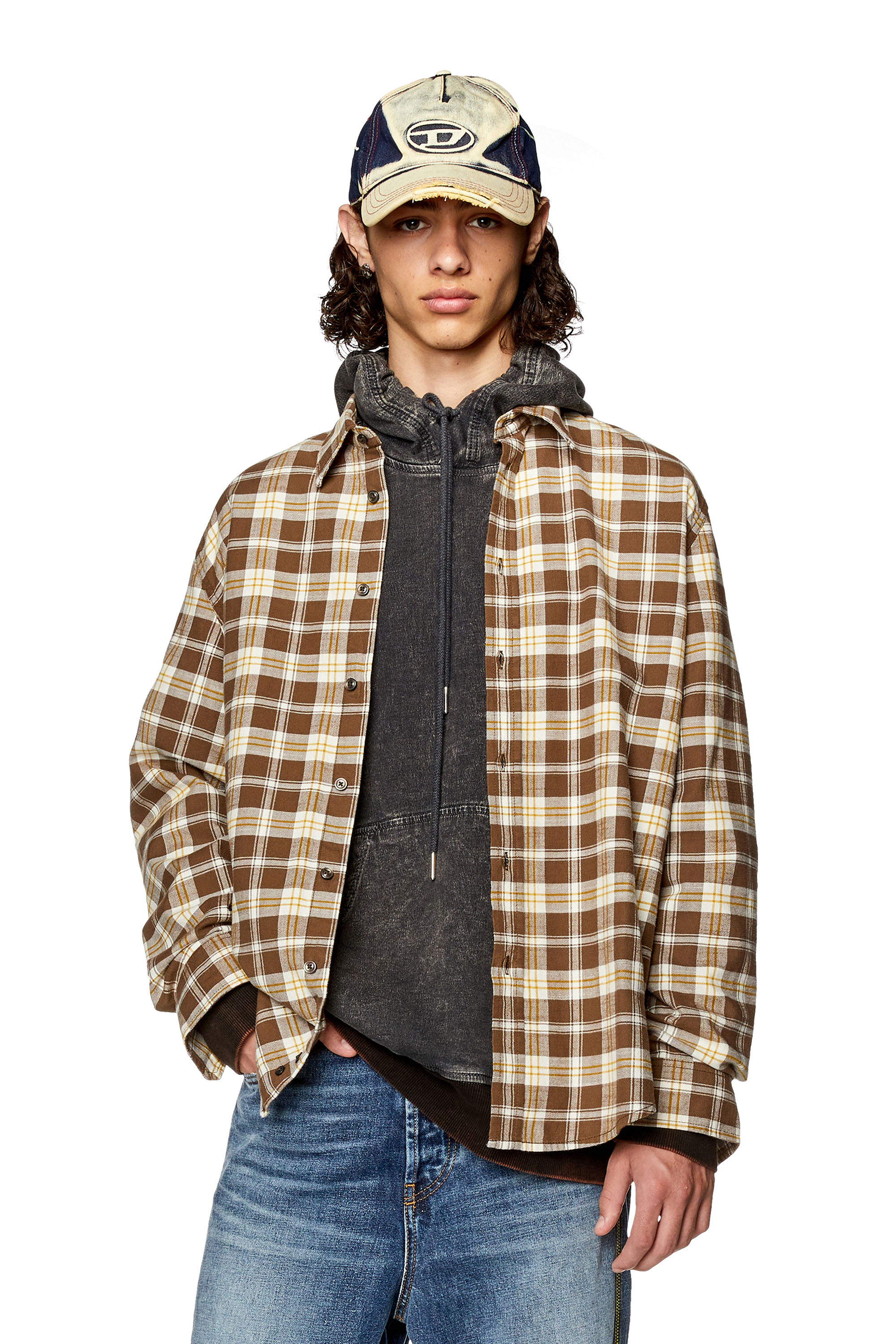 Diesel - S-UMBE-CHECK-NW, ブラウン/ベージュ - Image 1