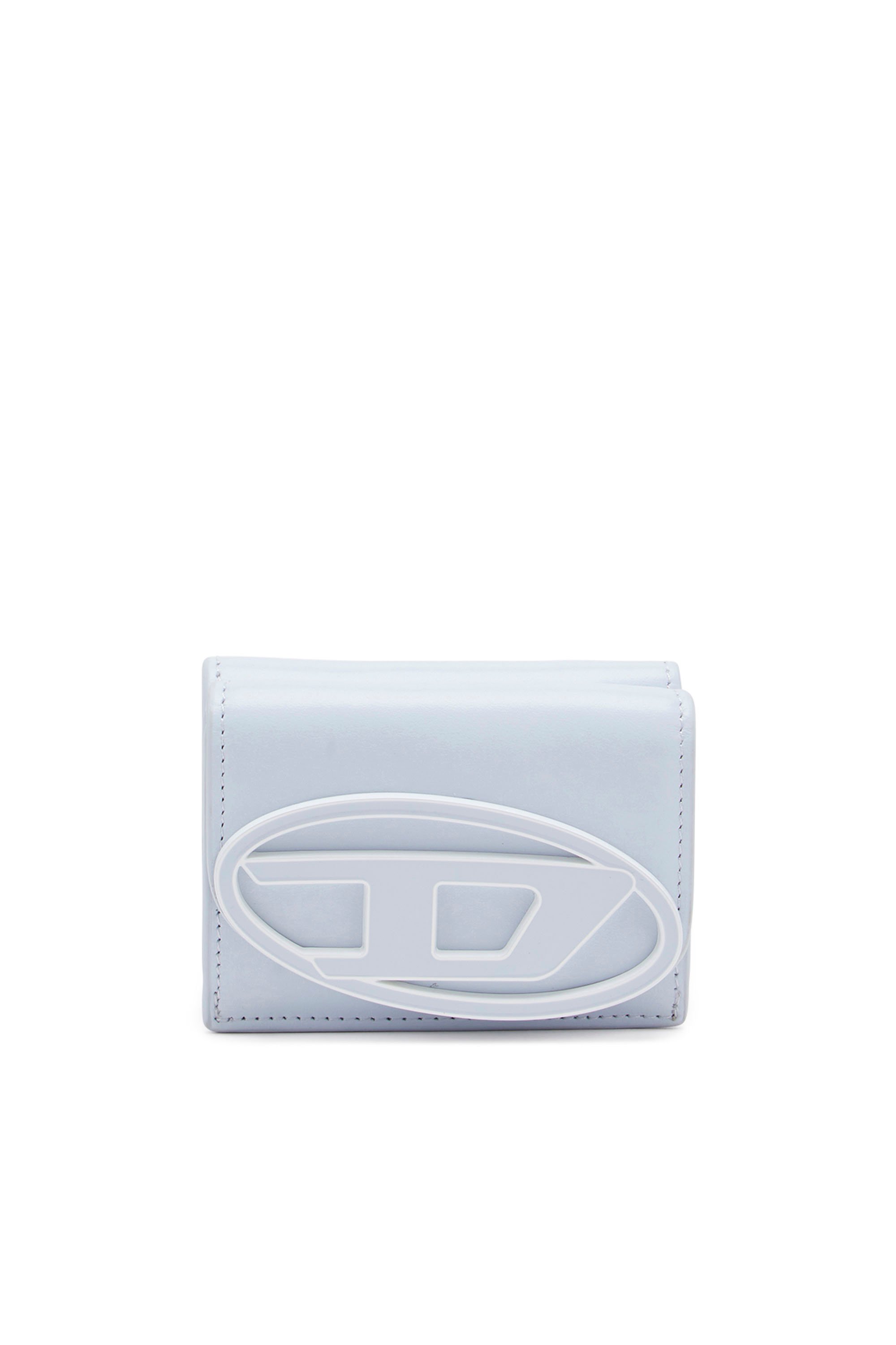 Diesel - 1DR TRI FOLD COIN XS II, Female's Tri-fold wallet in pastel leather in ライトブルー - 1