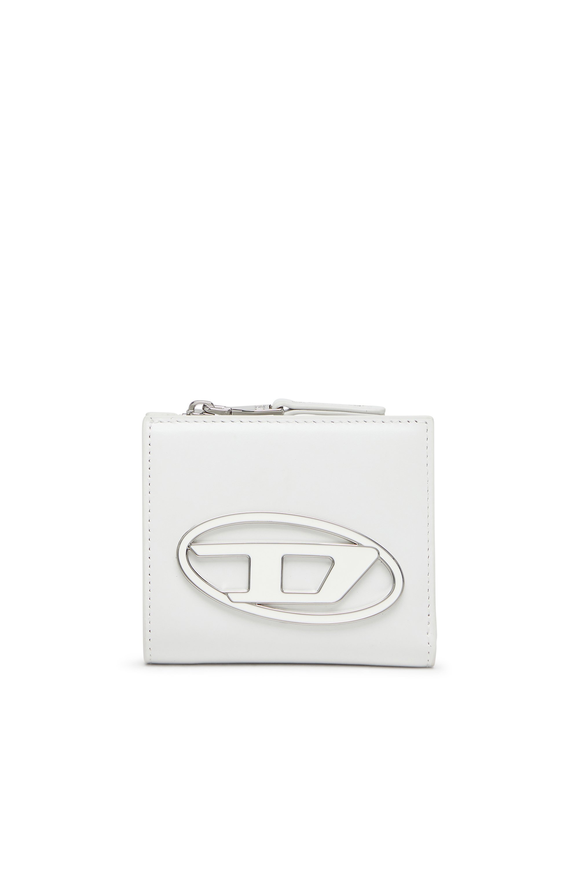 Diesel - 1DR BI FOLD ZIP L, Female's Bi-fold wallet in leather in ホワイト - 1