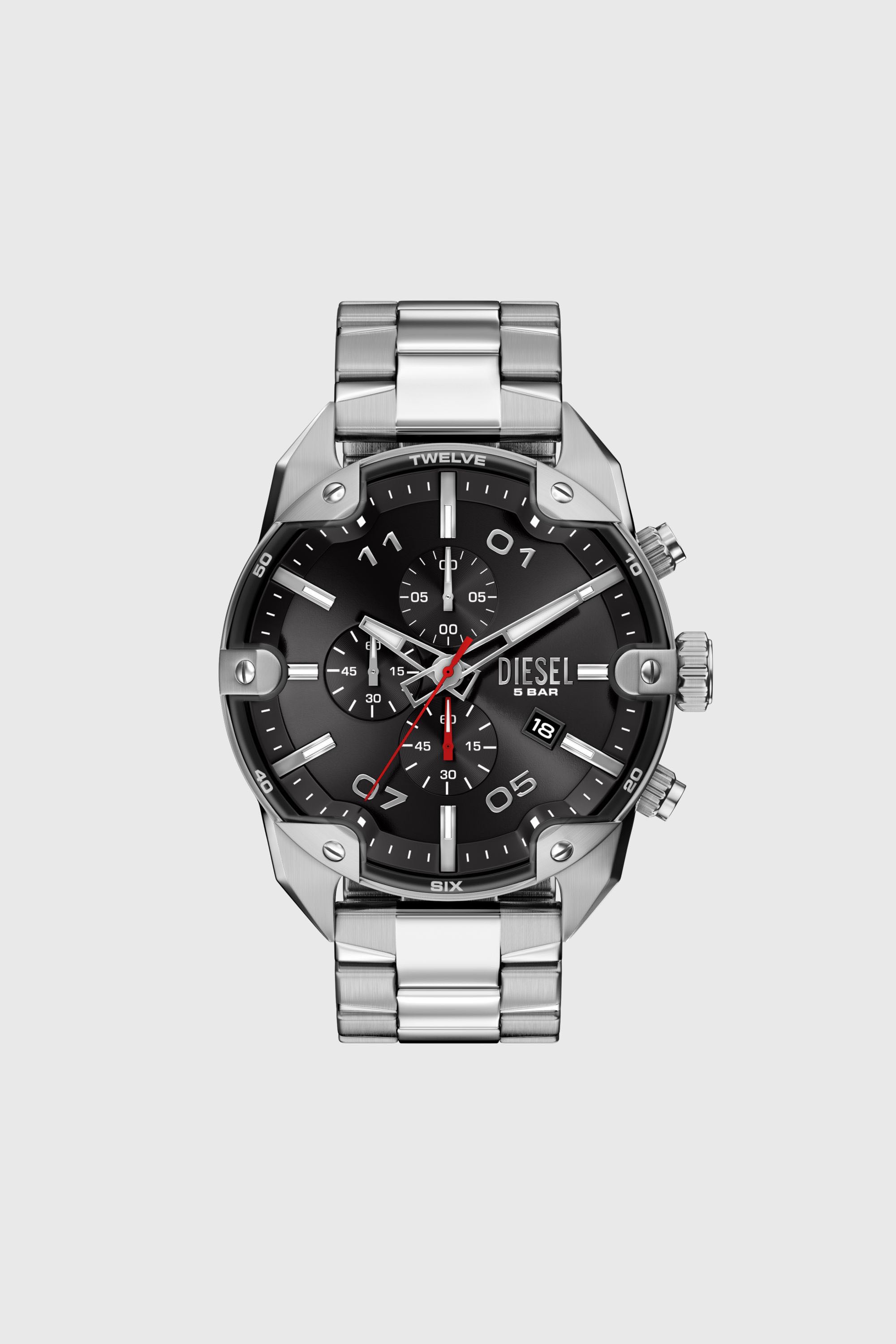 Diesel - DZ4709 WATCH, Male's Spiked Stainless Steel Watch in シルバー - 1