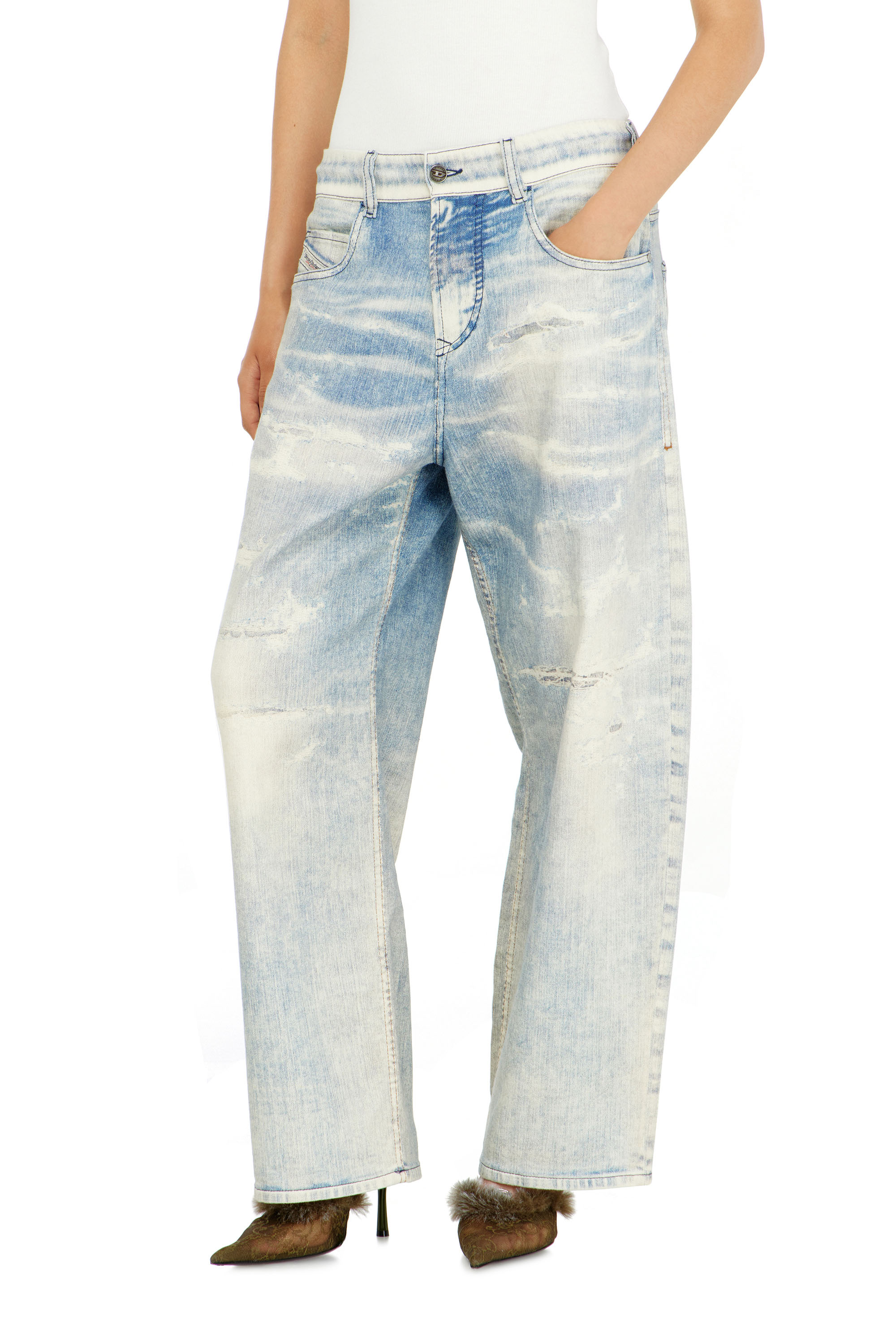 Diesel - Unisex's Relaxed 2097 D-Enim-M Joggjeans&reg; 068XM, ライトブルー - 1