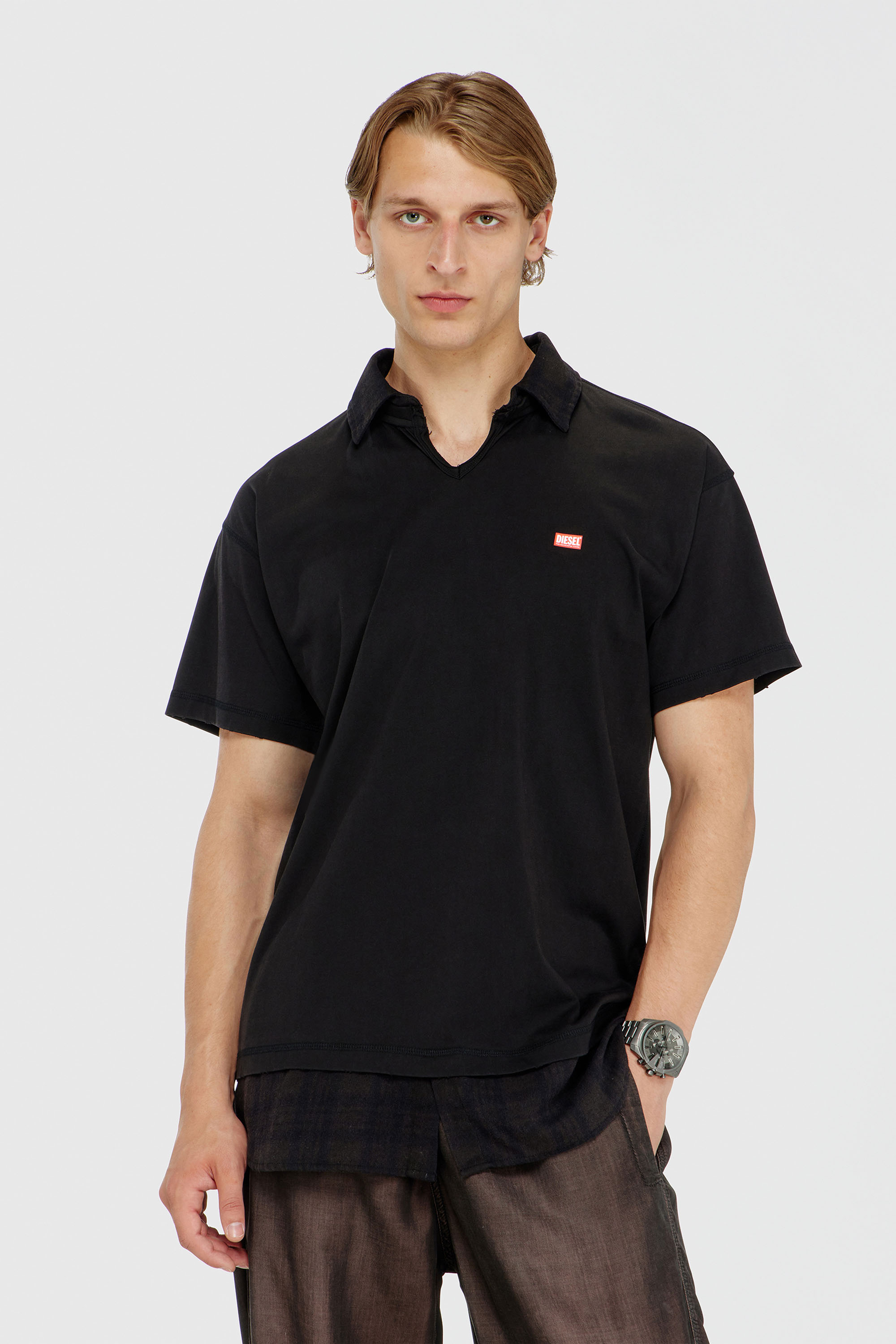 Diesel - T-ANSEL, Male's ポロシャツ in ブラック - 3