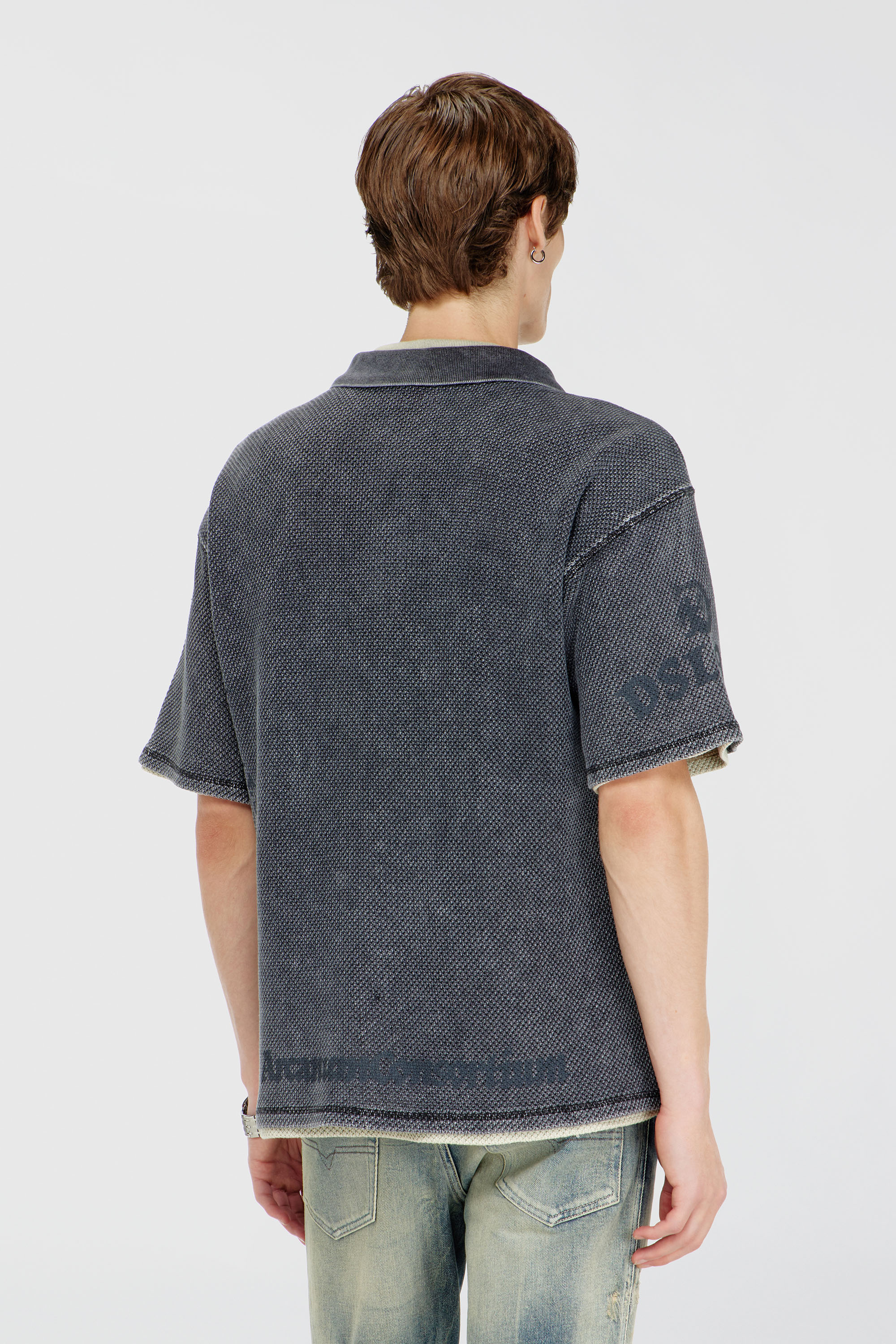 Diesel - T-ERRY-ZIP, Male's ポロシャツ in ダークグレー - 4