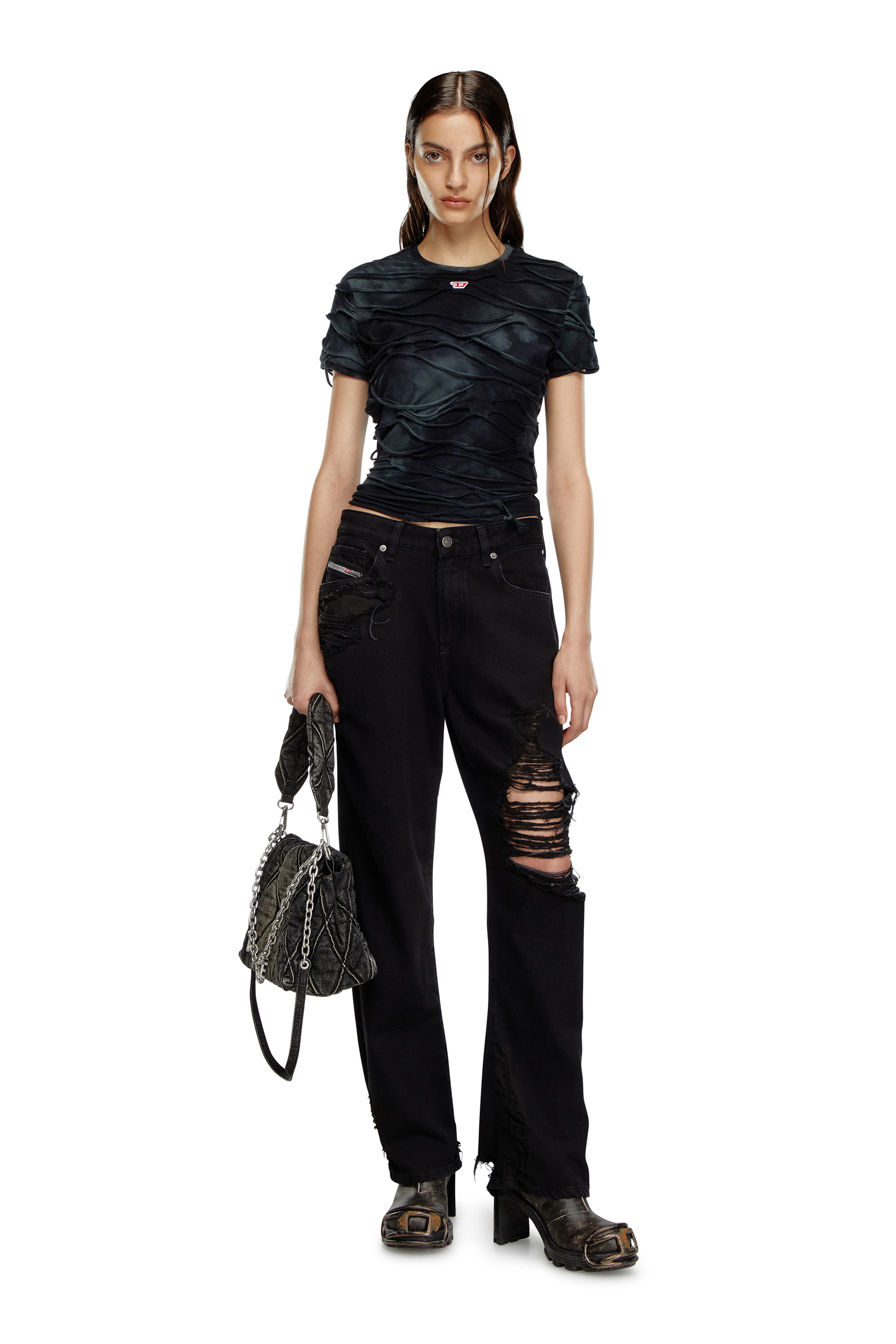 Diesel - Female's Regular Jeans 1999 D-Reggy 09K35, ブラック/ダークグレー - 2