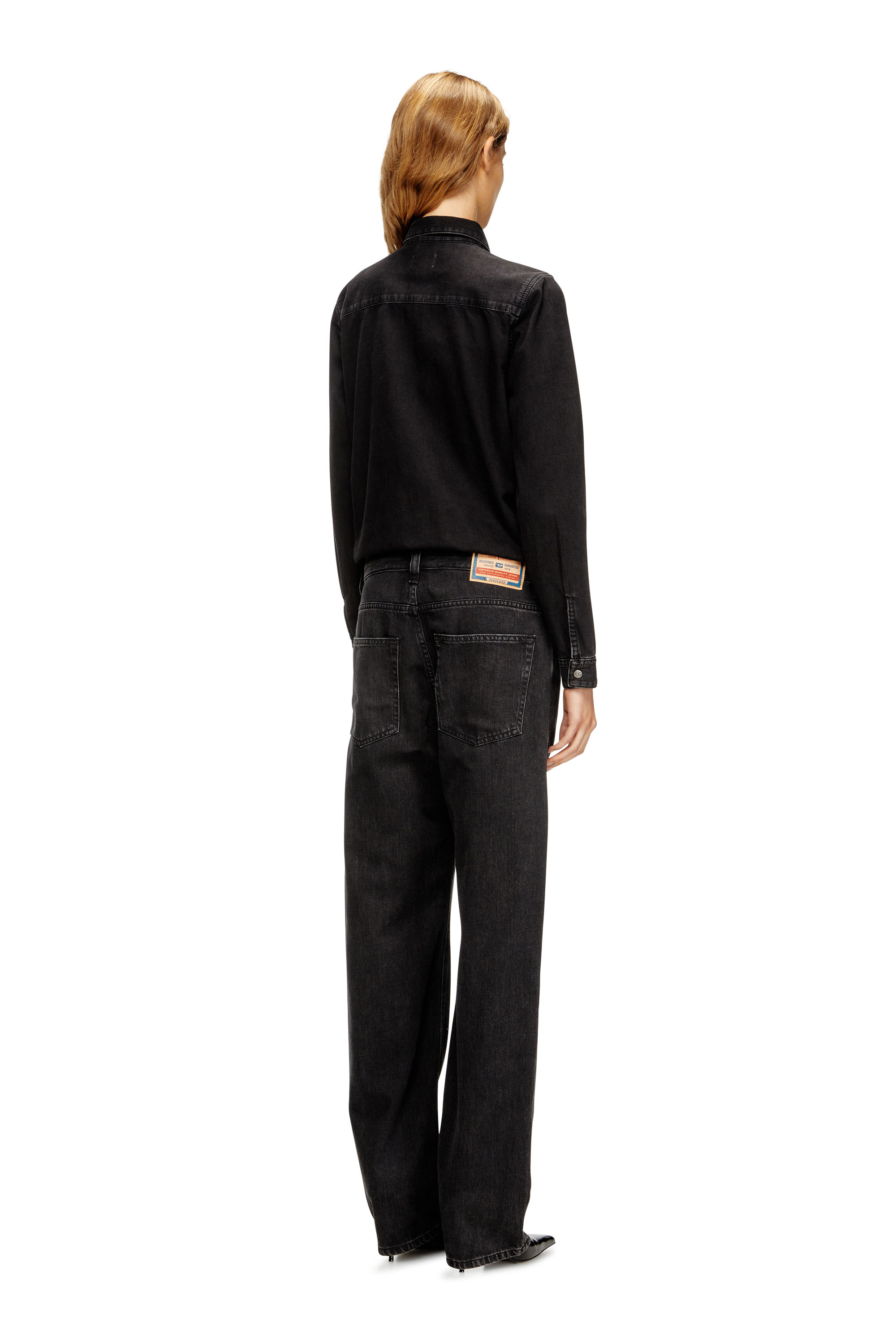 Diesel - DE-SWING, Female's Denim jumpsuit with shirt collar in ブラック - 2