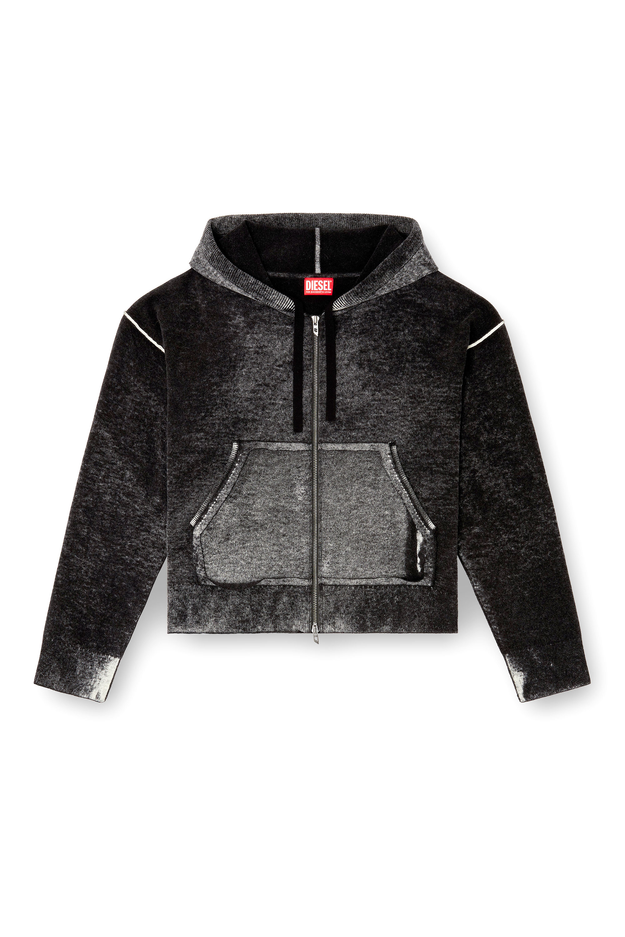 Diesel - M-HERMINE, Female's ニットパーカー in ブラック/グレー - 2