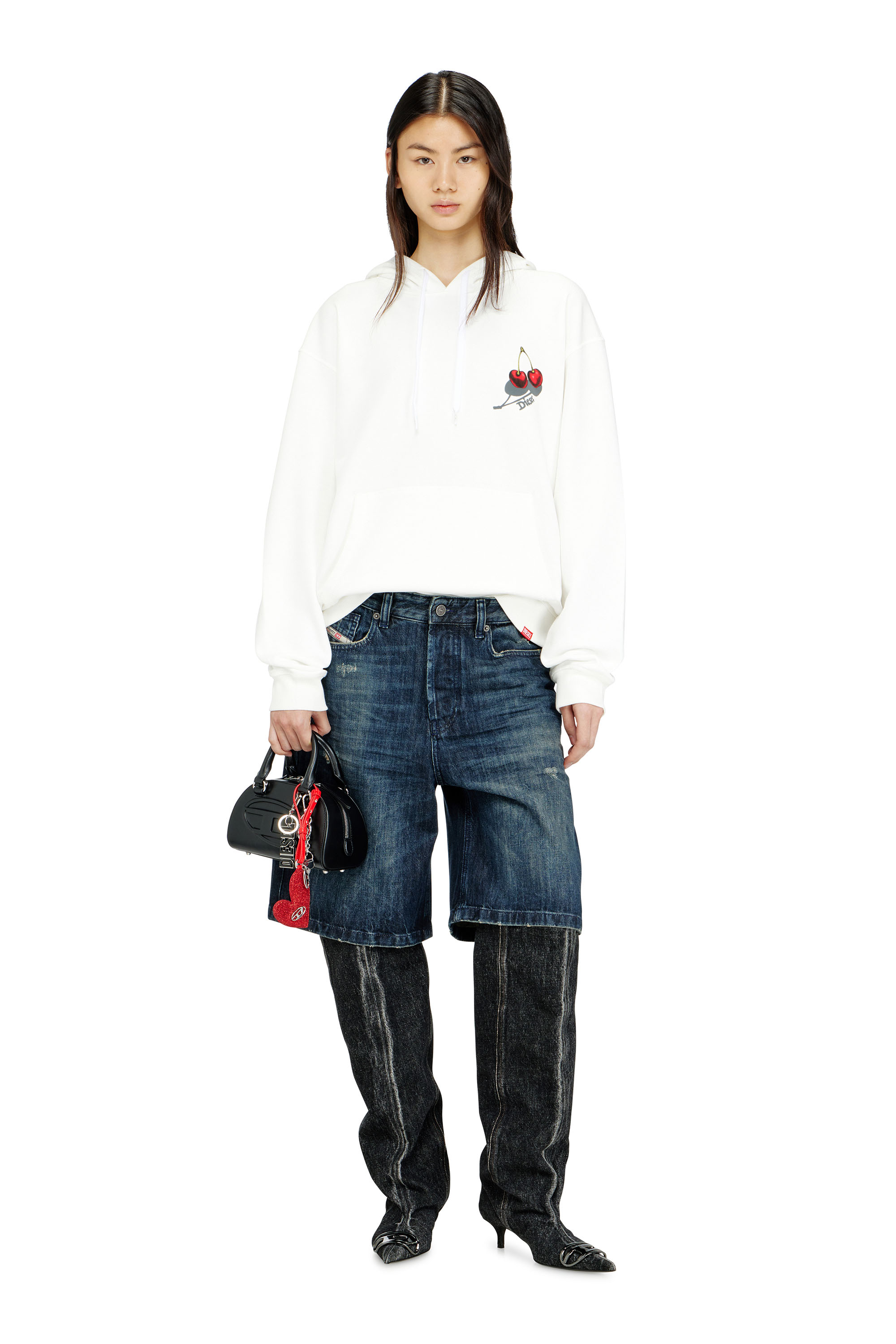 Diesel - SV-S-NORM-HOOD-CHER, Unisex's Hoodie in cotton with cherry graphic in ホワイト - 2